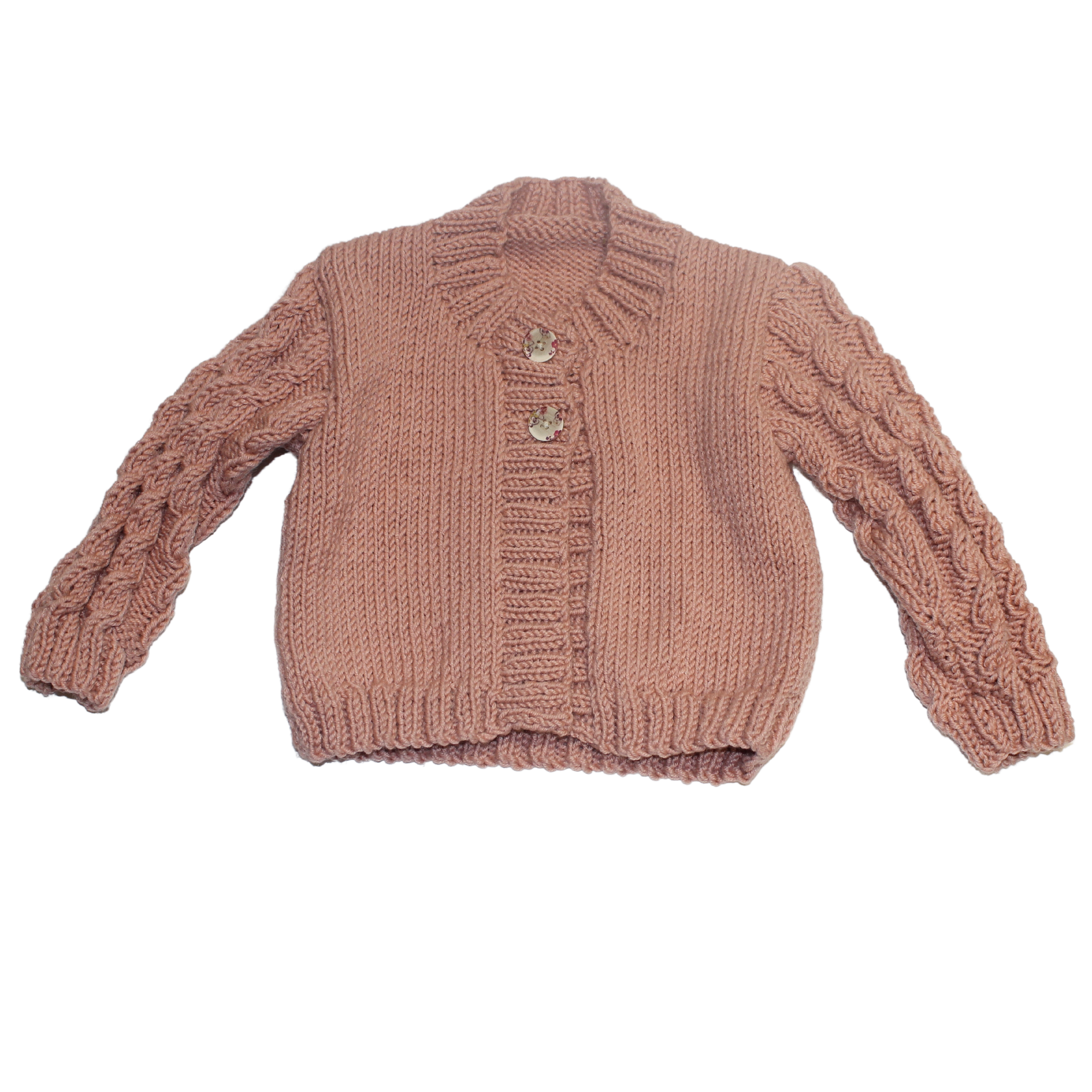 Cable Knit Rose Pink Cardi