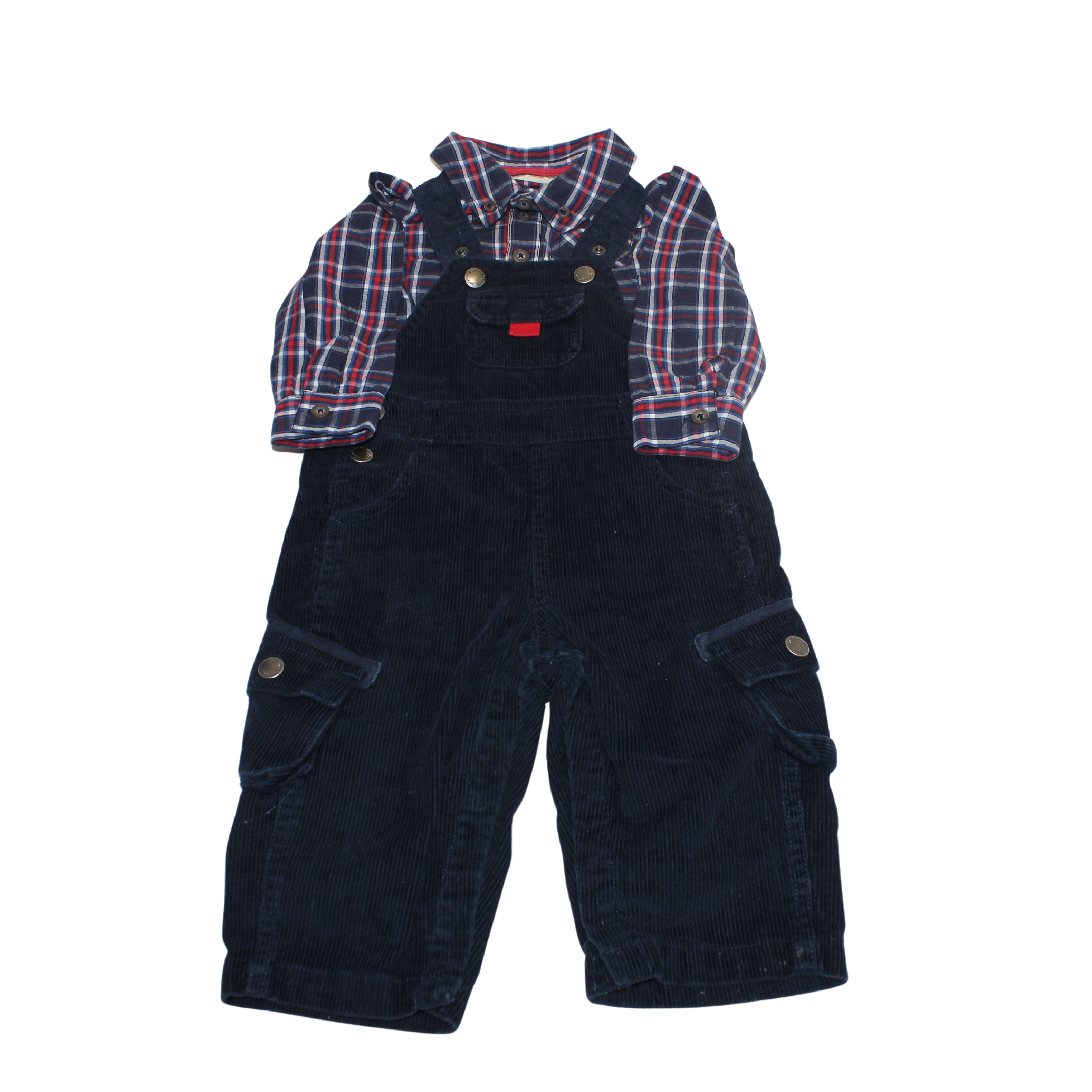 Classic Cord Dungarees and Check Shirt