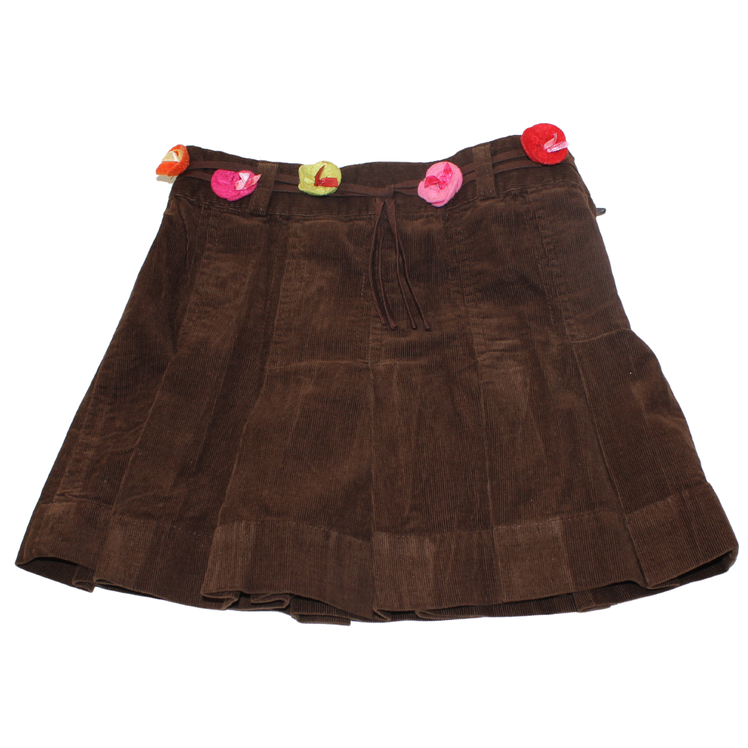 Cord Pleated Skirt