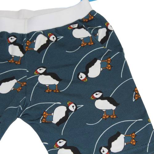 Puffins at Sea Blue Shorts