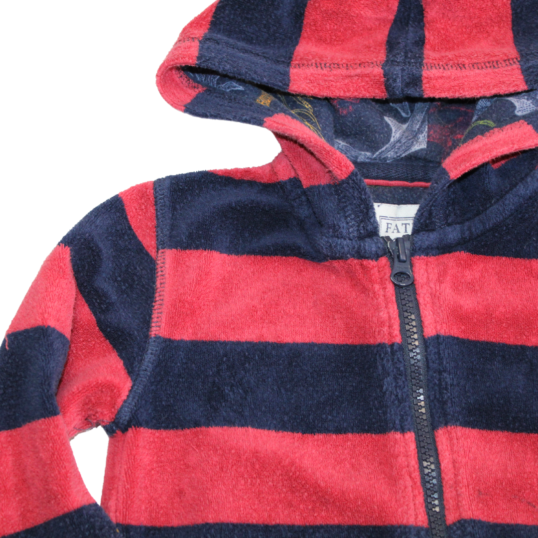 Towelling Zip Up Hoodie
