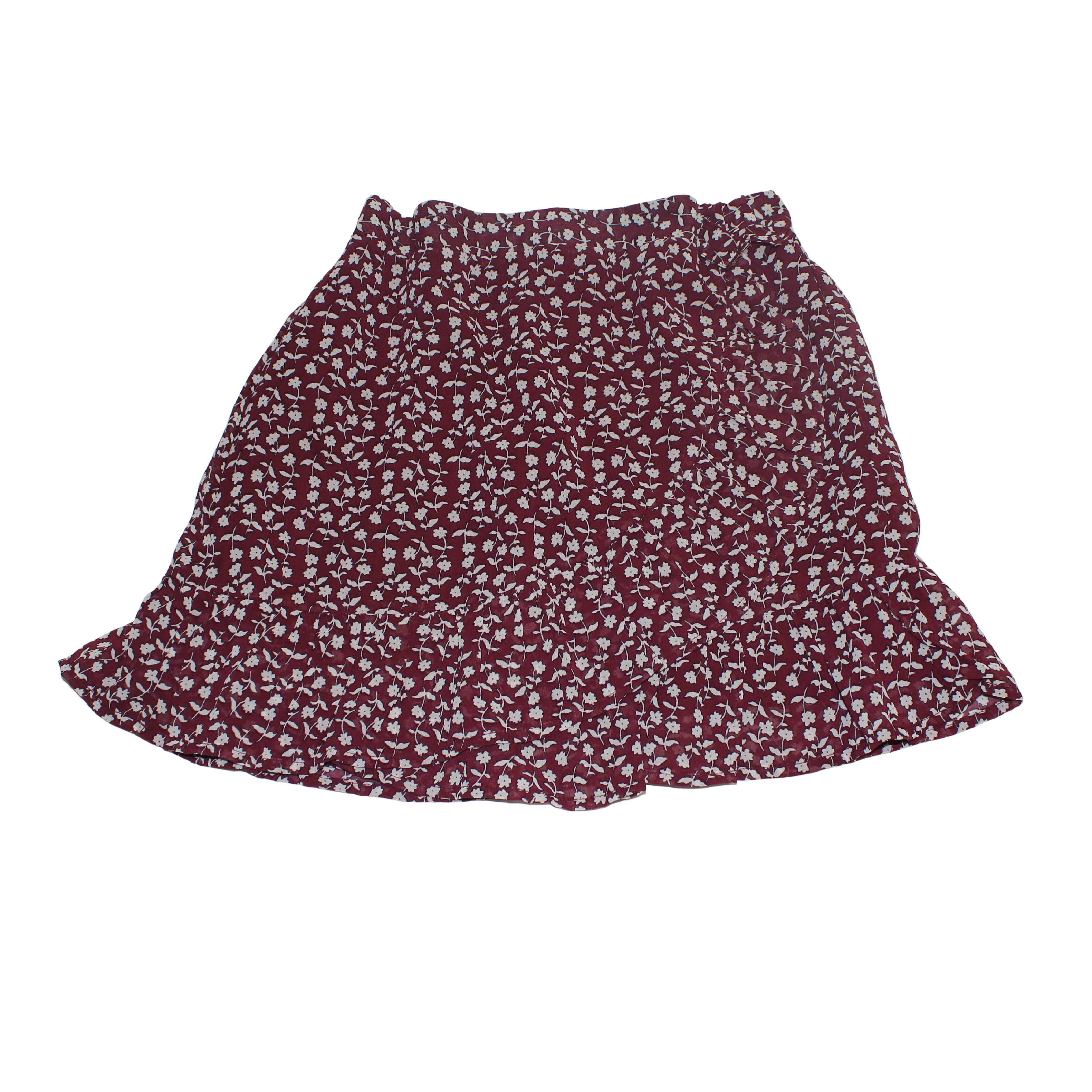 Burgundy Floral Skirt