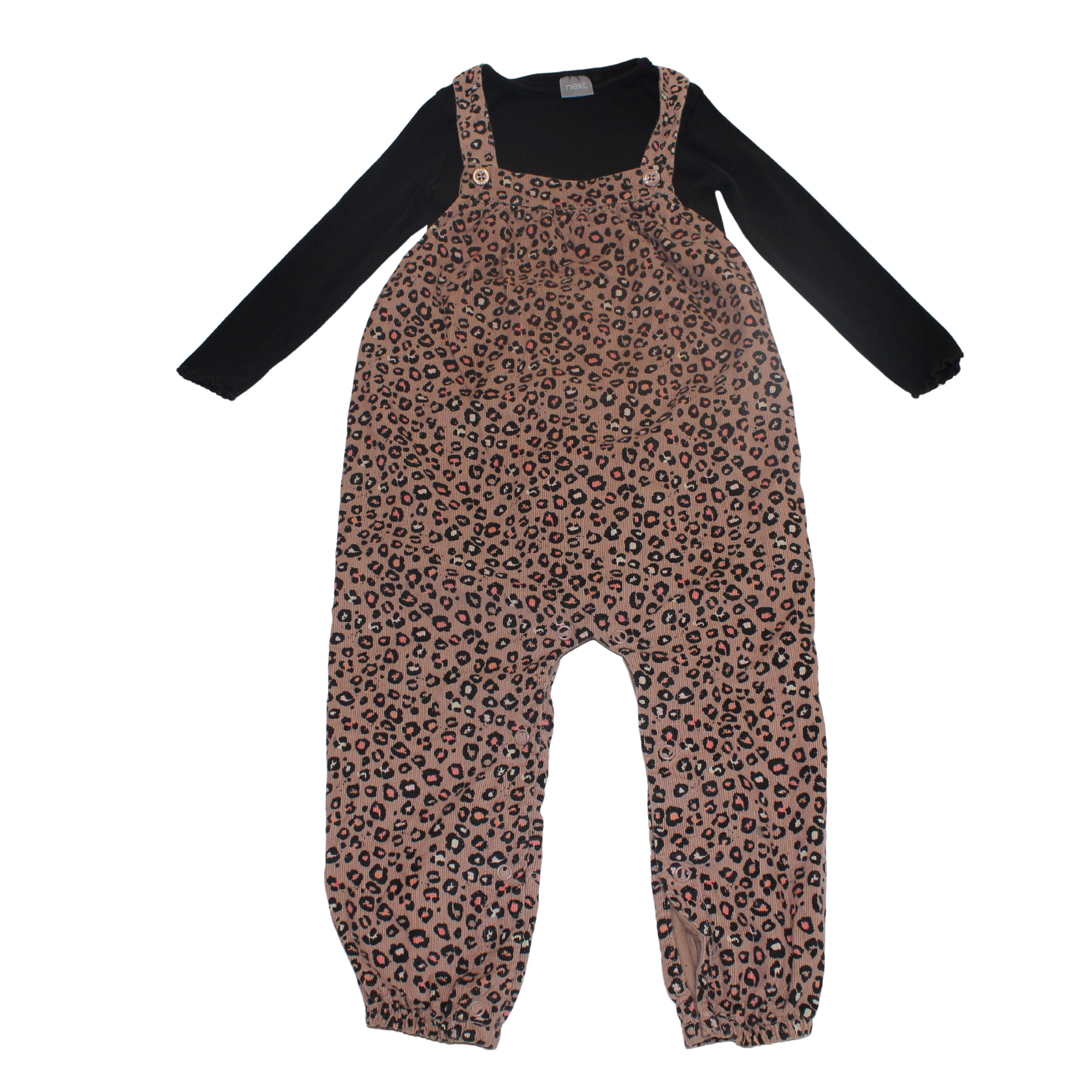 Leopard Cord Dungarees &amp; Top