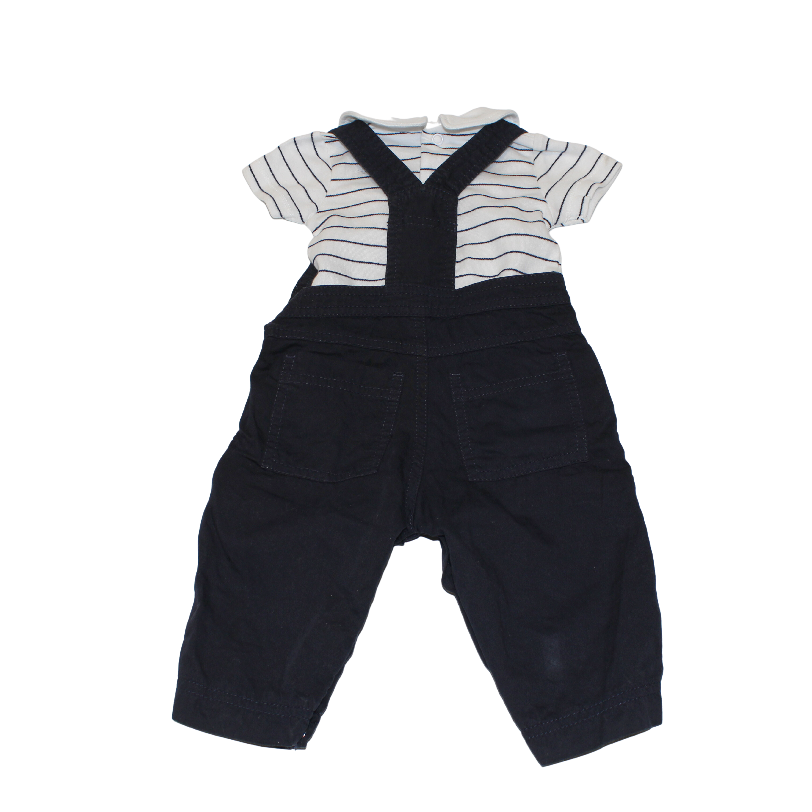 Collared Stripy Dungarees