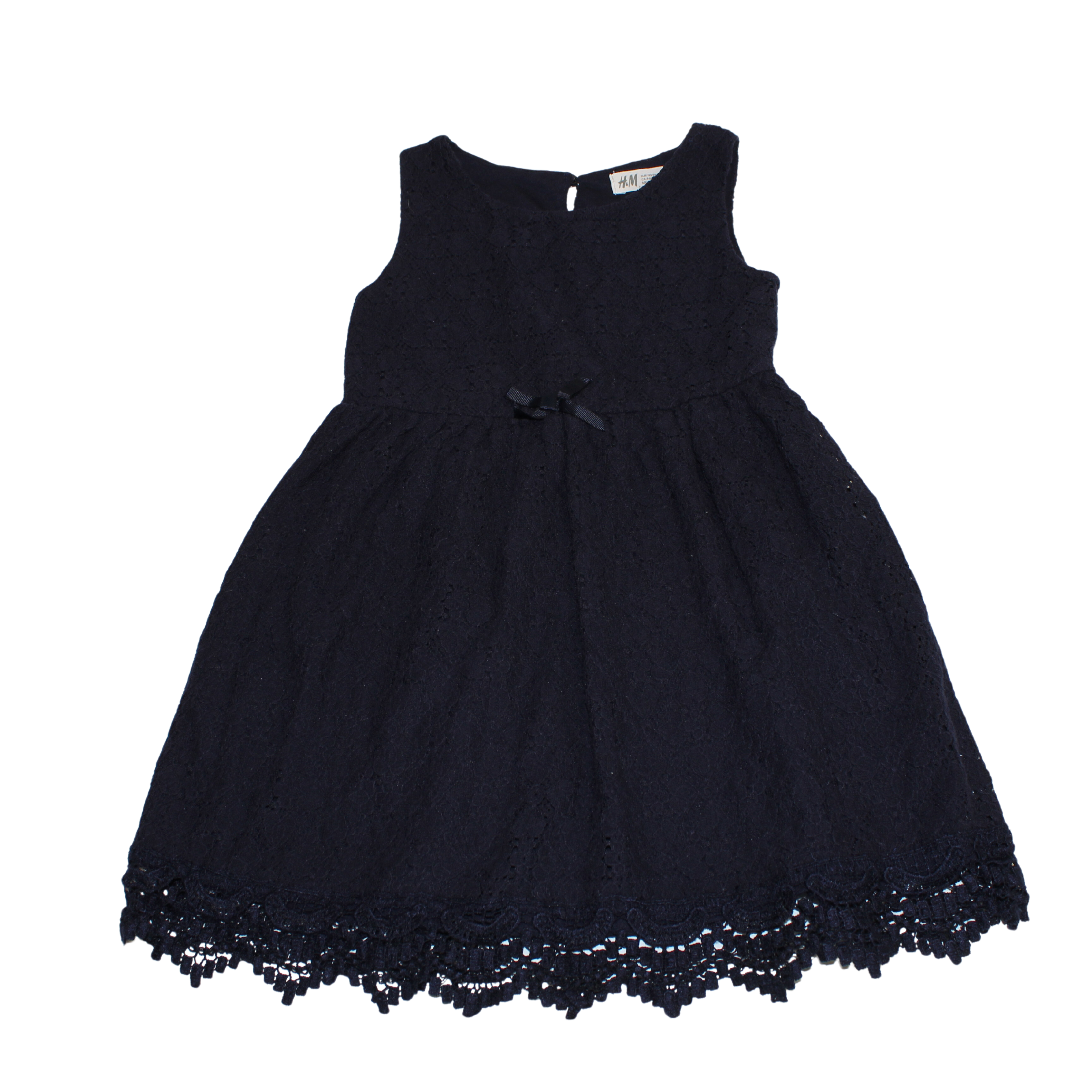 Navy Frilled Bow Dress
