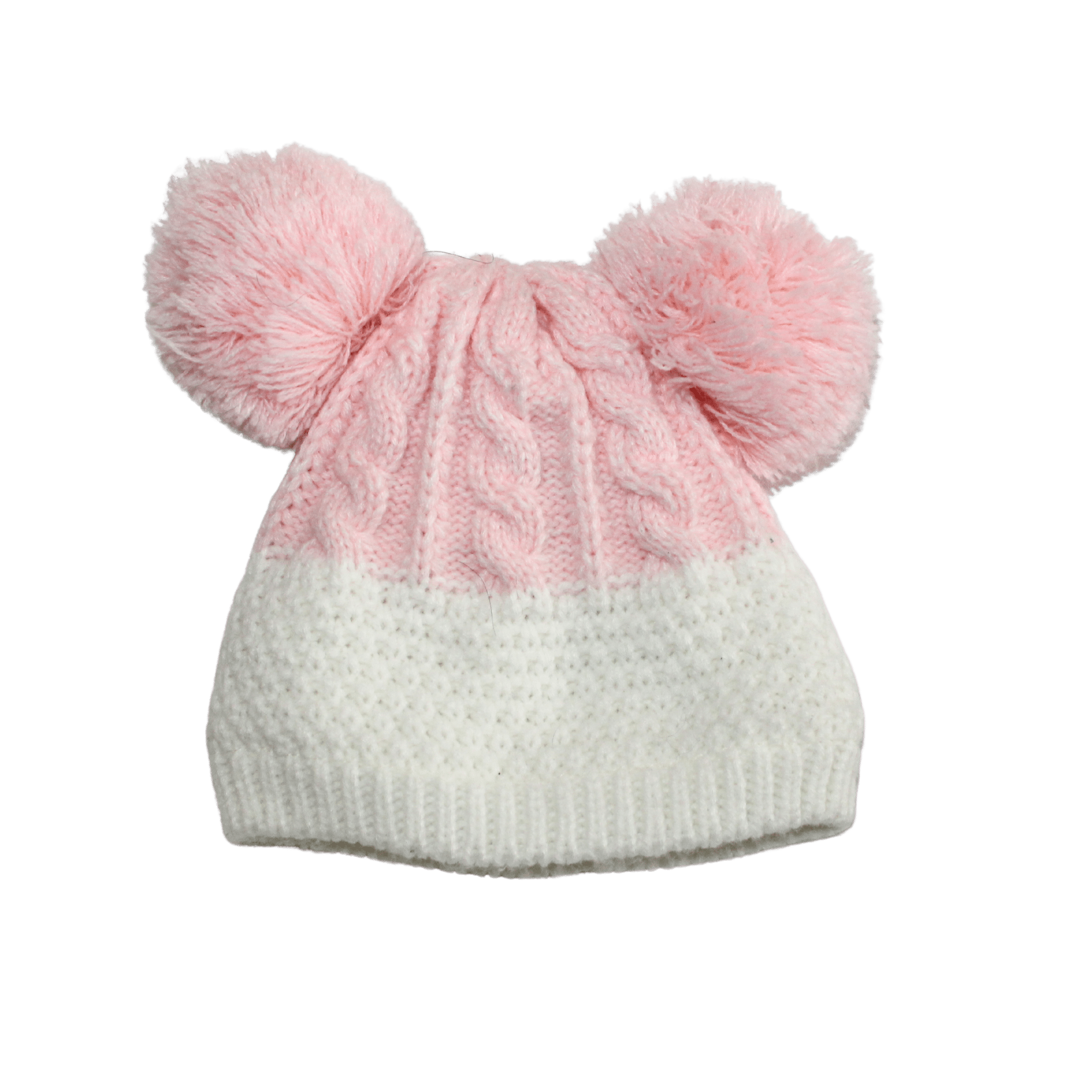 Fleece Lined Pink Double Pompom Hat - 2nd Lyfe C.I.C