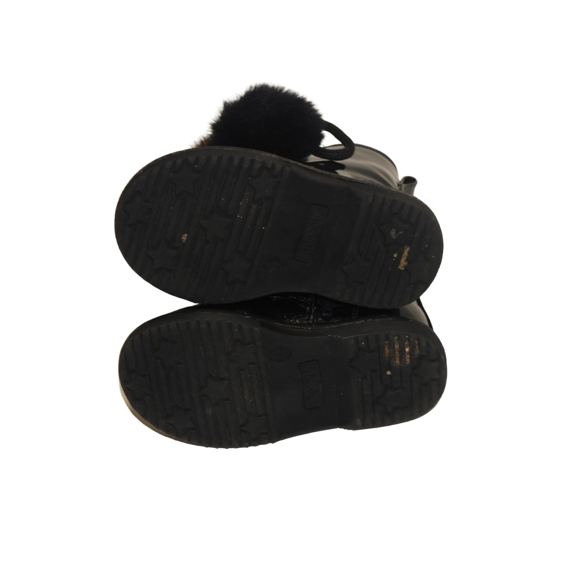 Navy Patent Pom Pom Boots - 2nd Lyfe C.I.C
