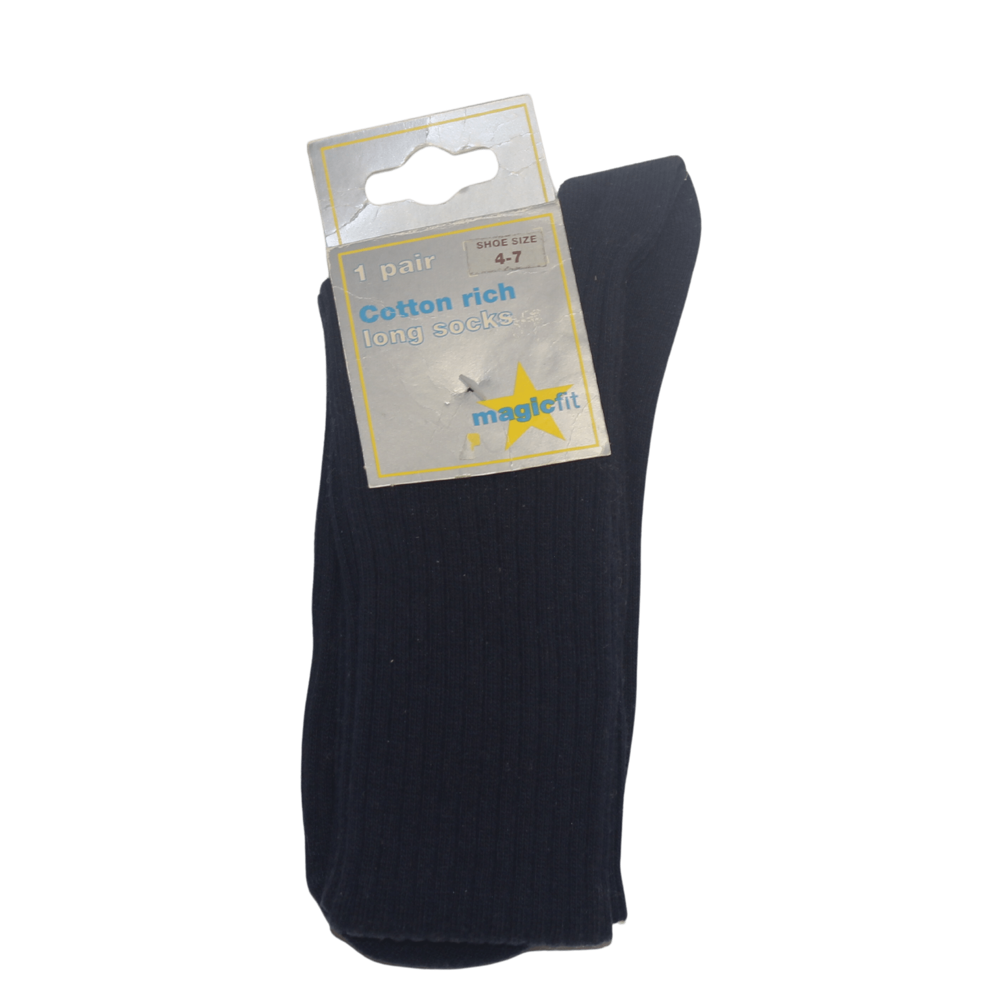 Ribbed Navy Cotton Rich Long Socks 4 - 7 - 2nd Lyfe C.I.C