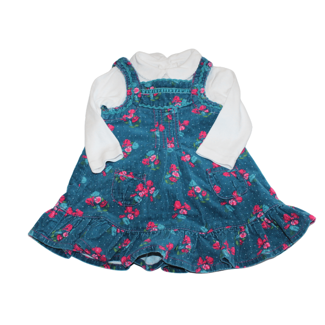 Teal Cord Dungaree Dress - 2nd Lyfe C.I.C