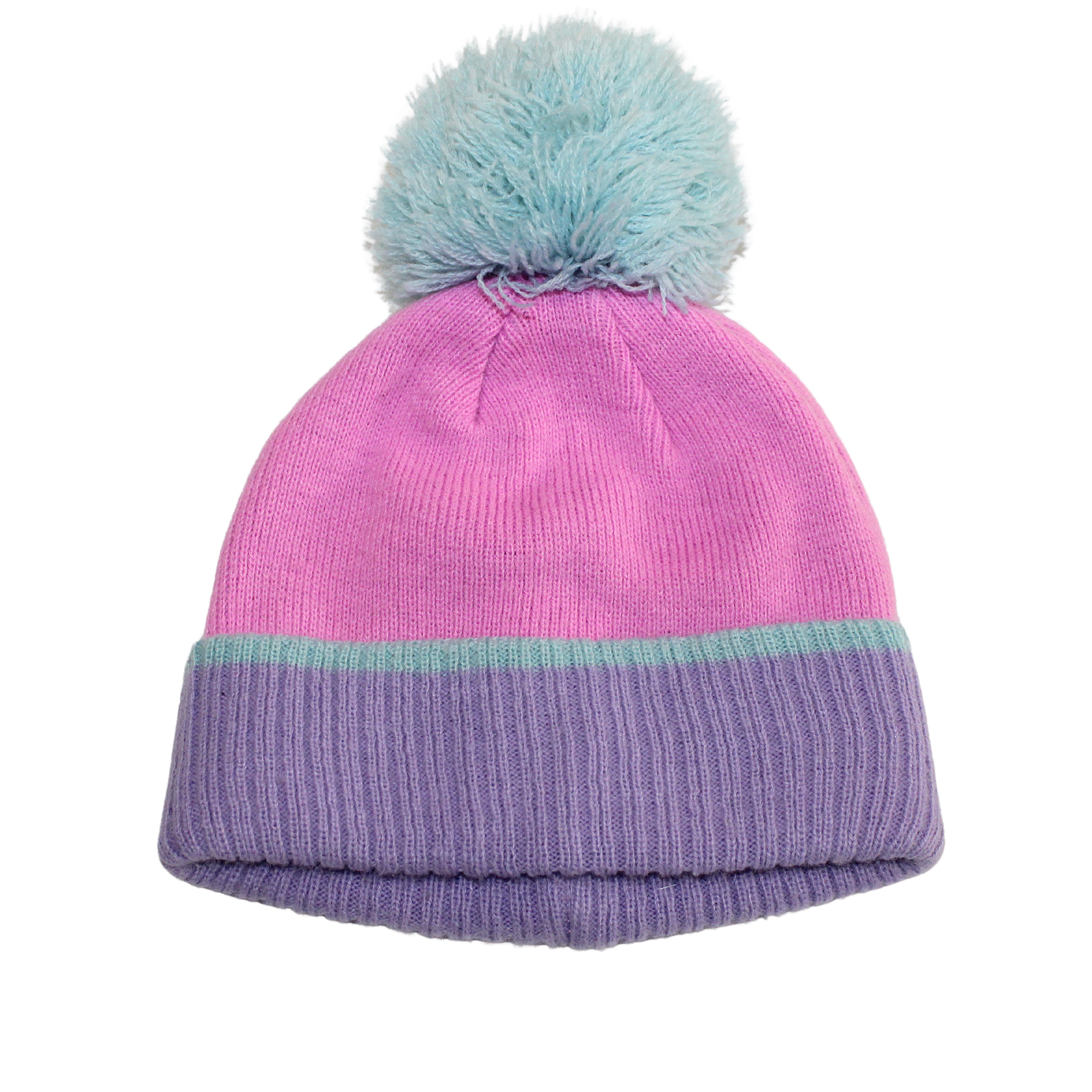 Block Pink Bobble Hat