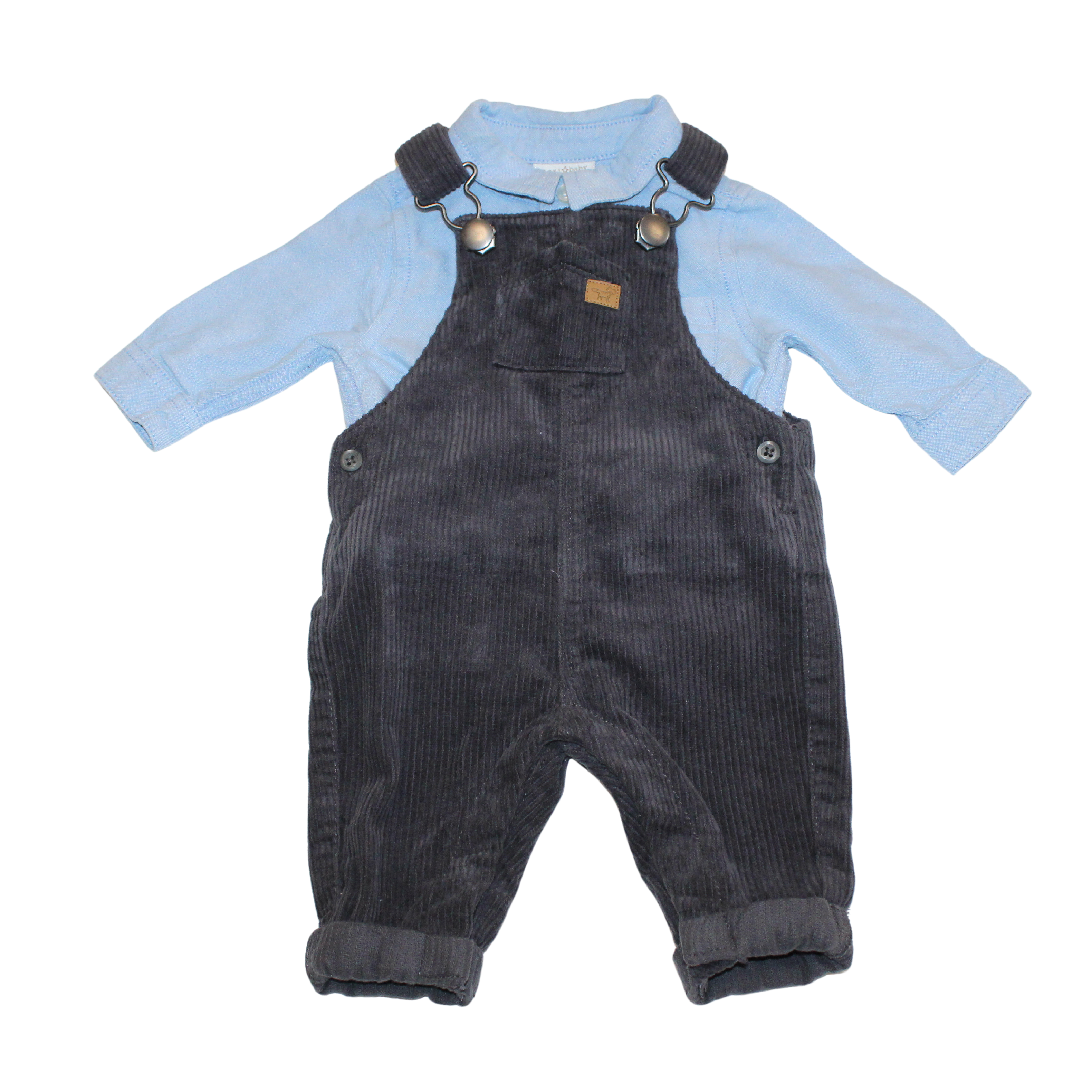 Black Cord Dungarees