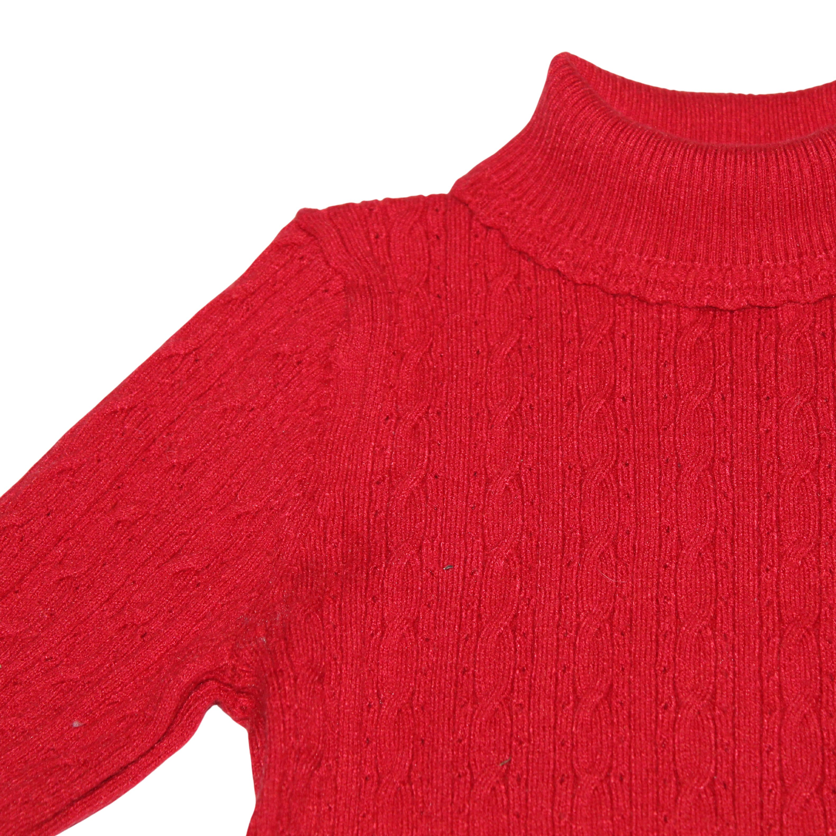 Red Cable Knit Turtleneck