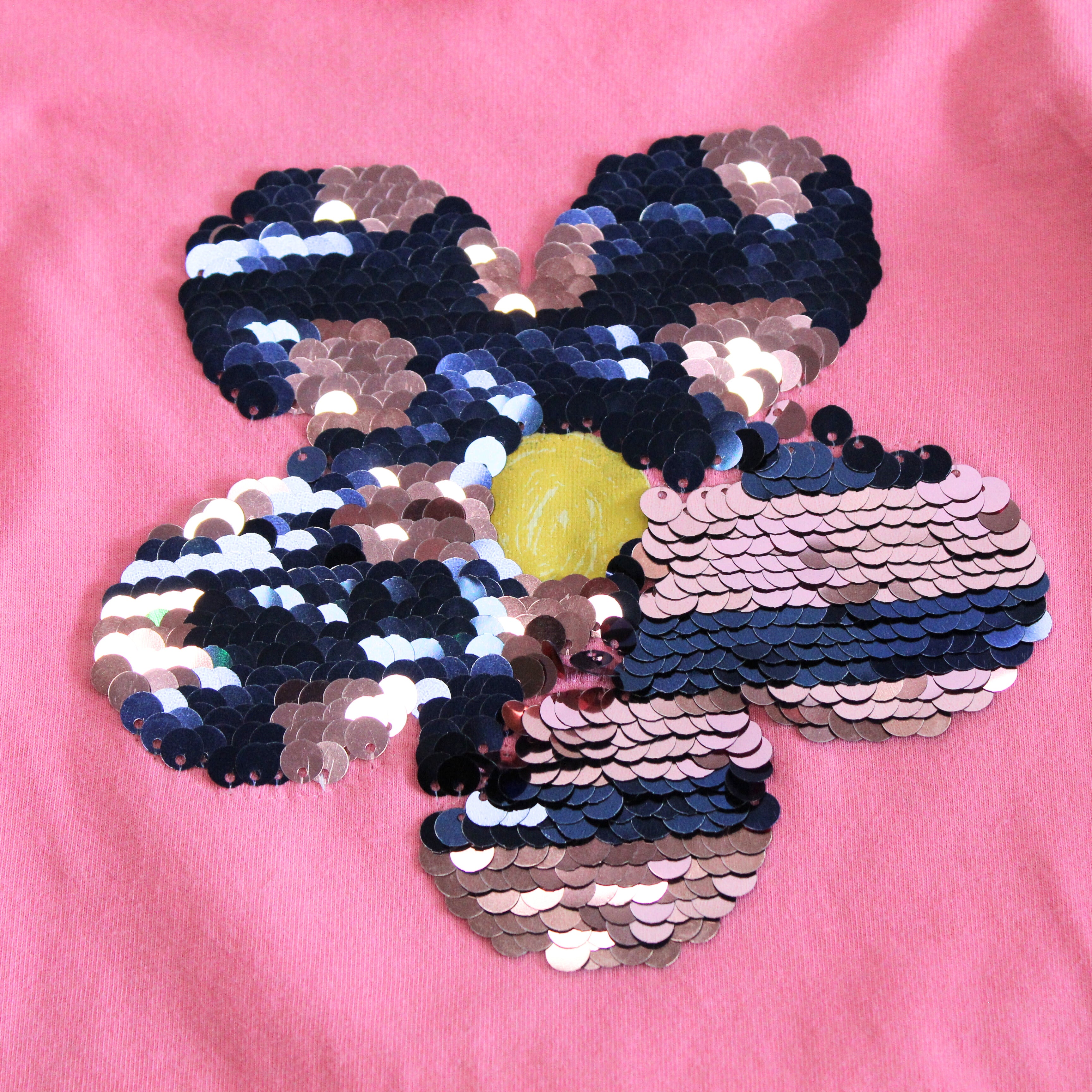 Flower Spot and Stripe Sequin Tshirt