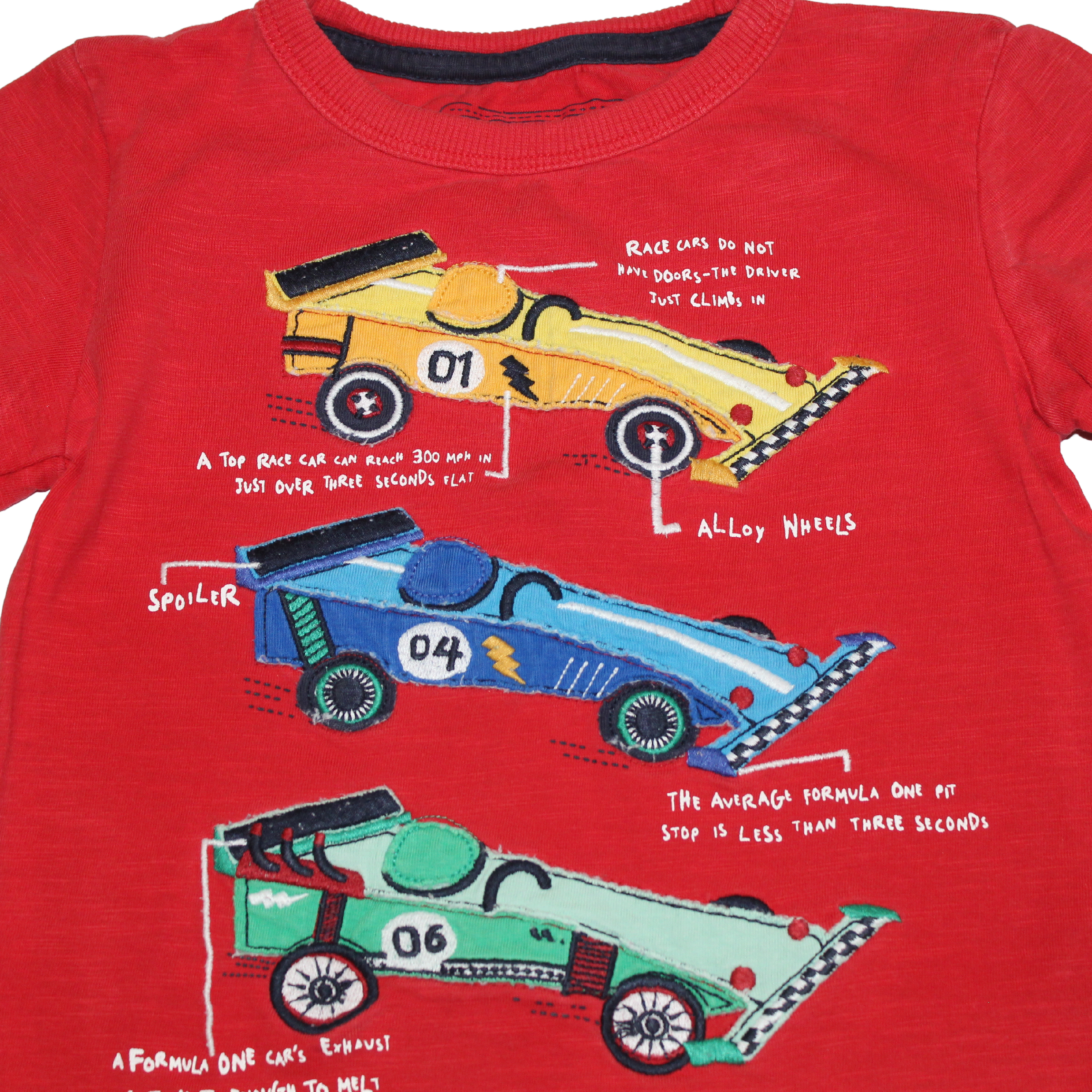 Race Car Applique Long Sleeve Top