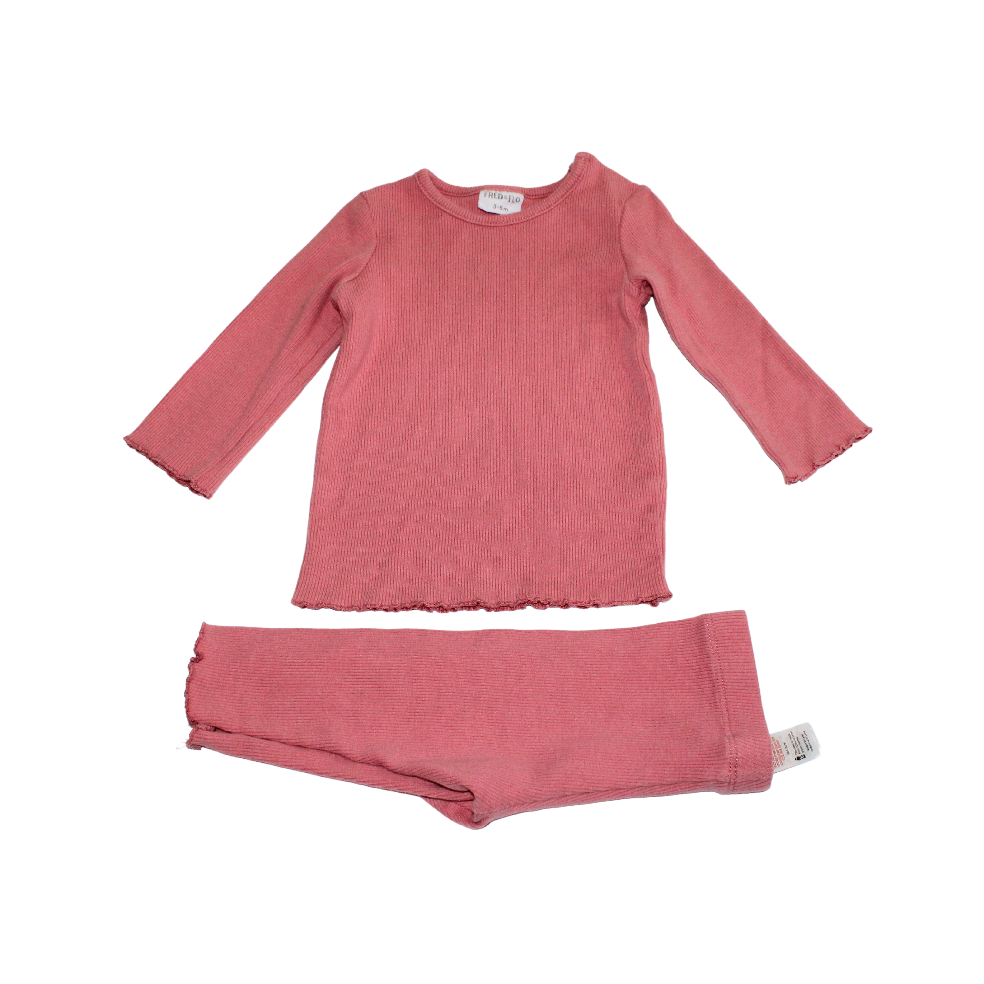 Dusky Pink Ribbed Set