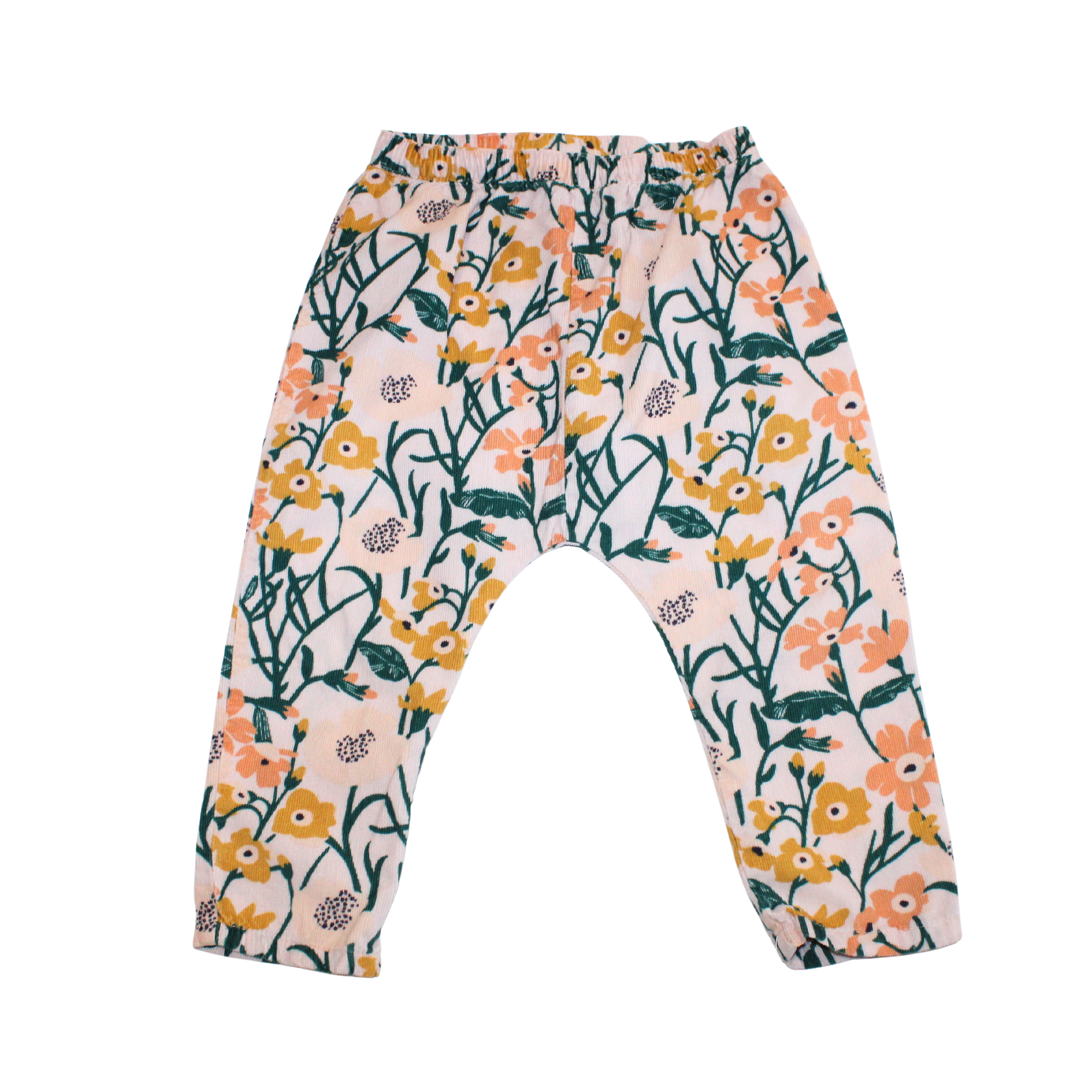 Cord Floral Trousers