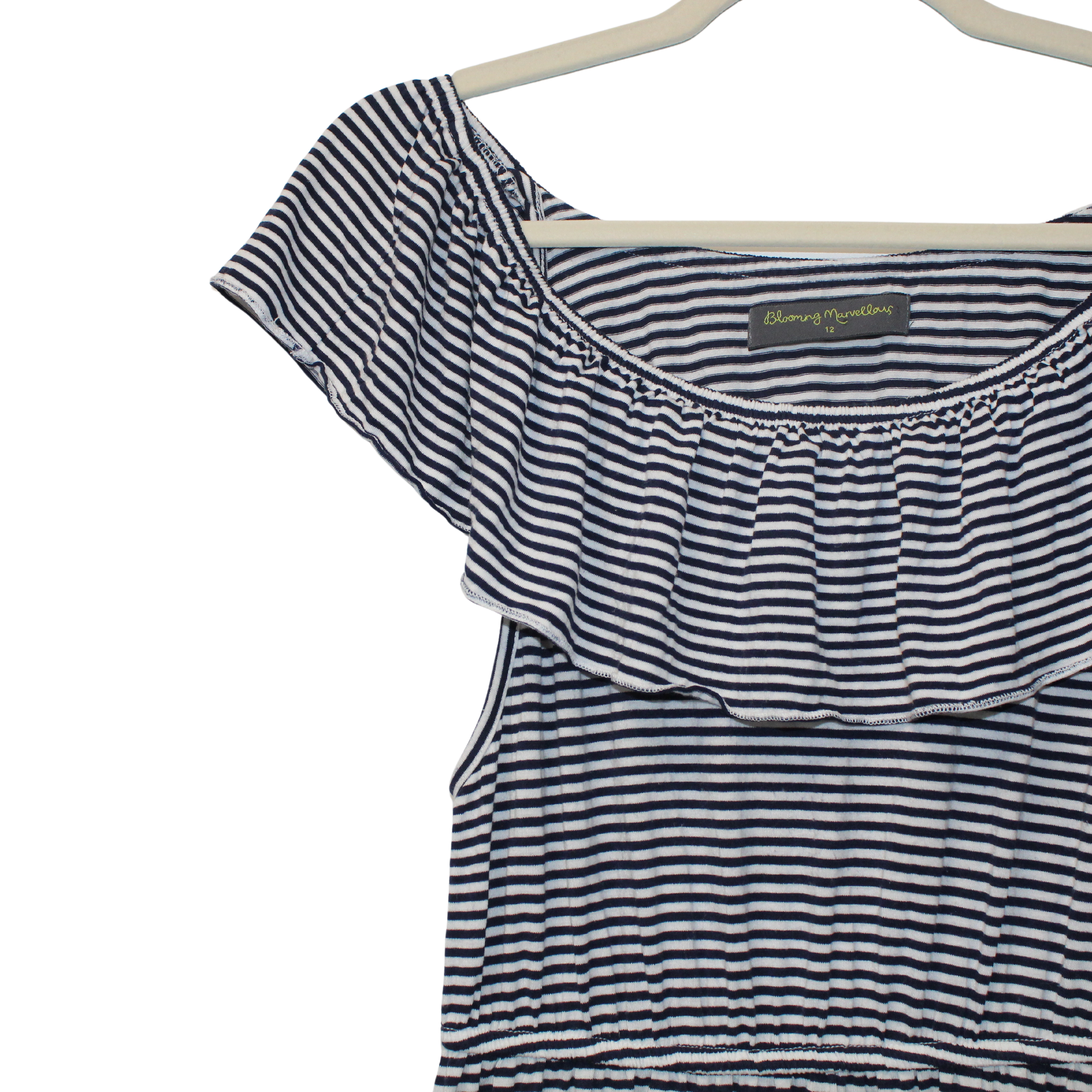 Navy Striped Maternity Dress