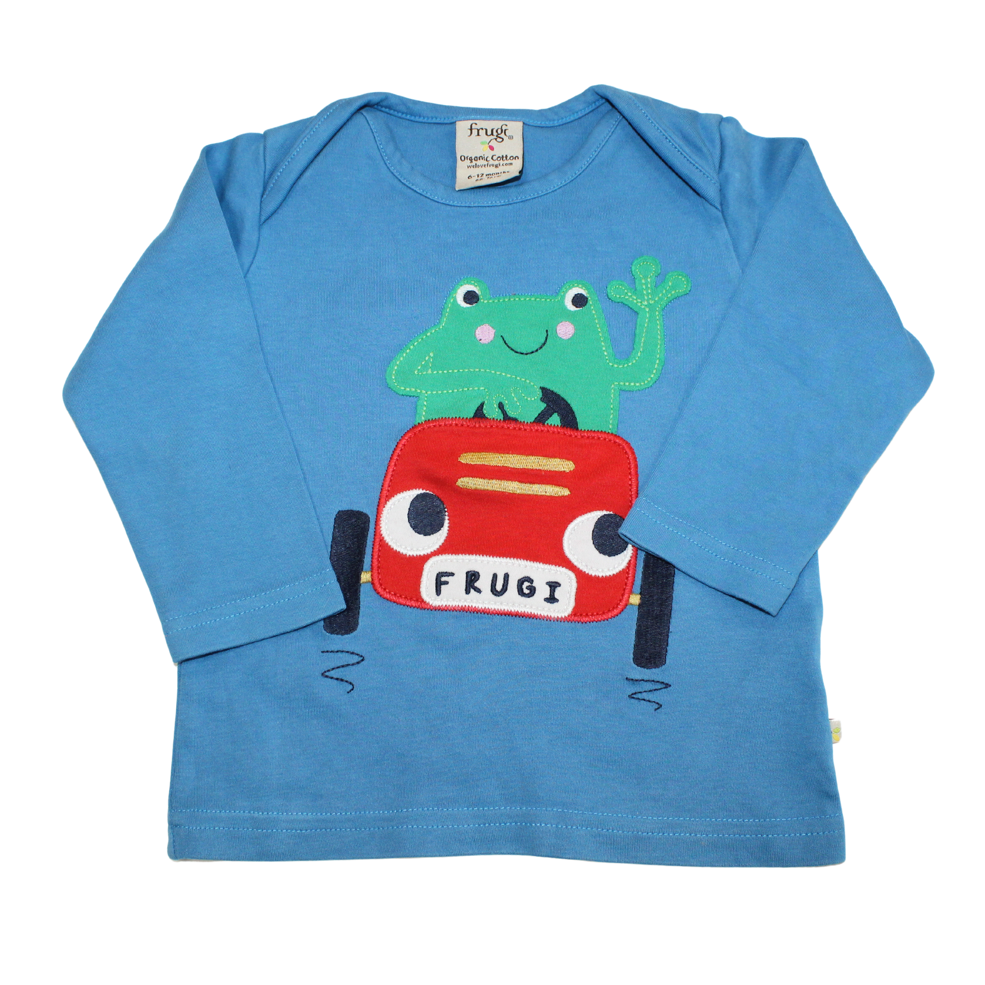 Applique Driving Frog Long Sleeve Top