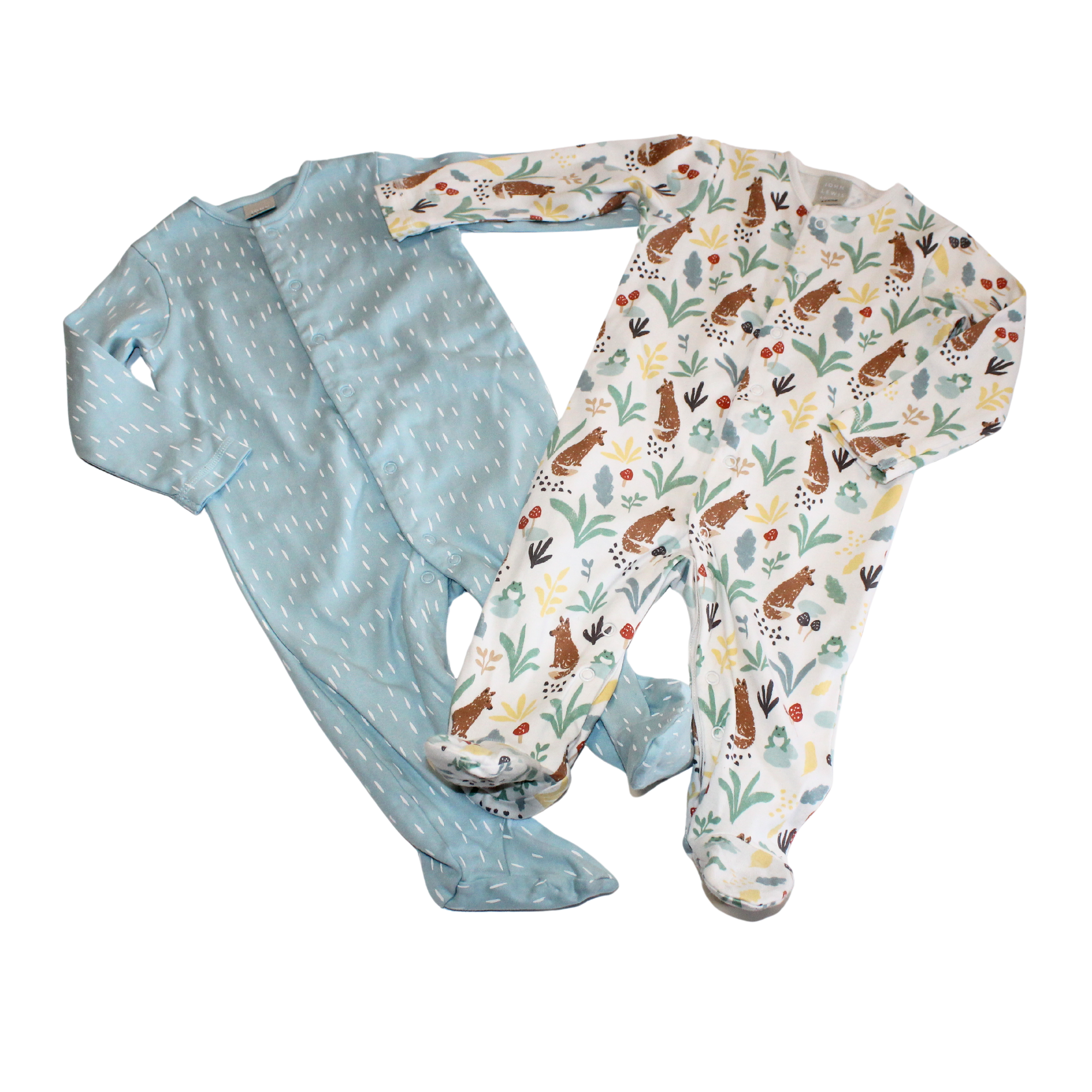 2 x Fox Sleepsuits