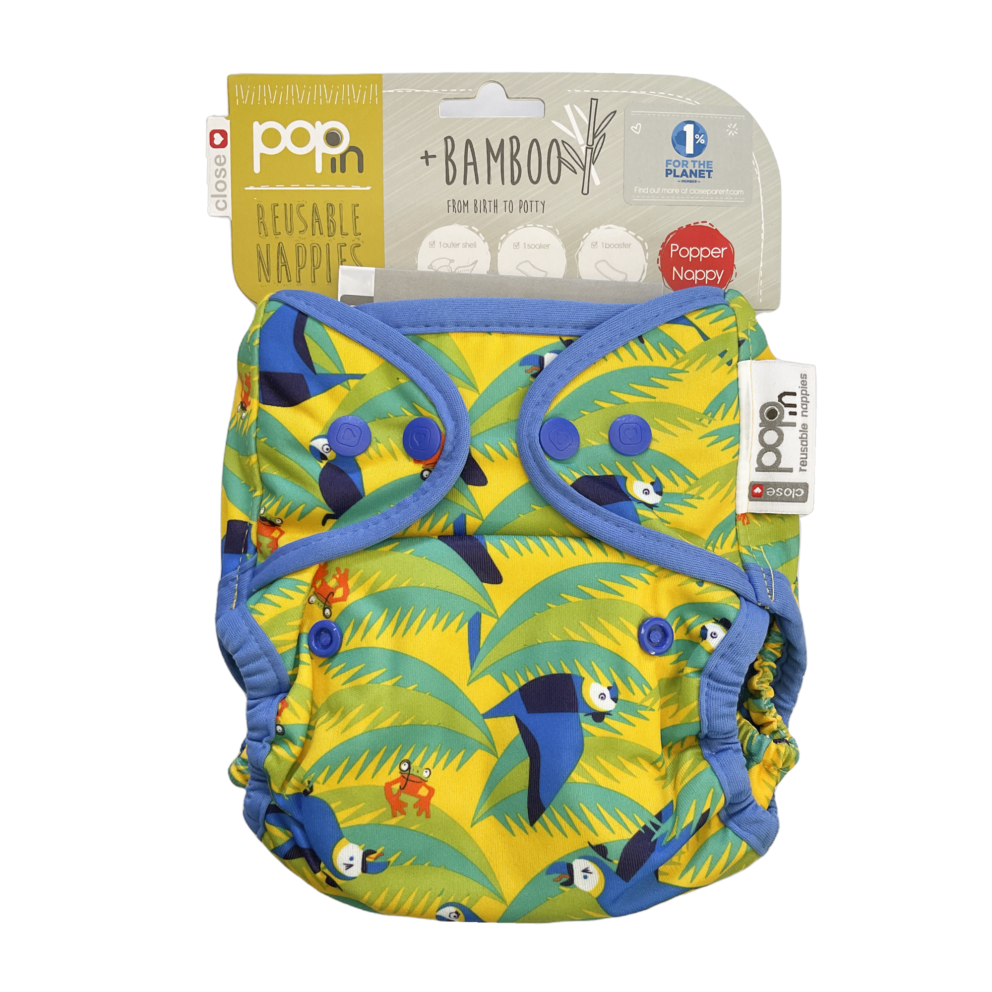 Pop-In Reusable Nappy Popper Parrot