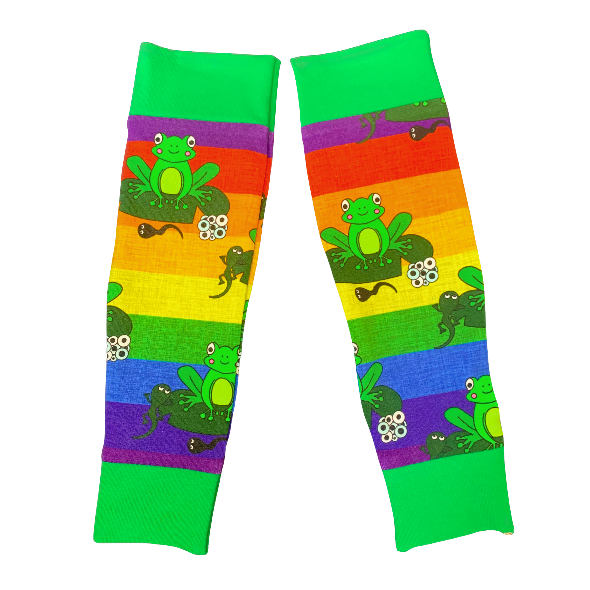 Leg Warmers - Rainbow Frogs - 12-24 Months