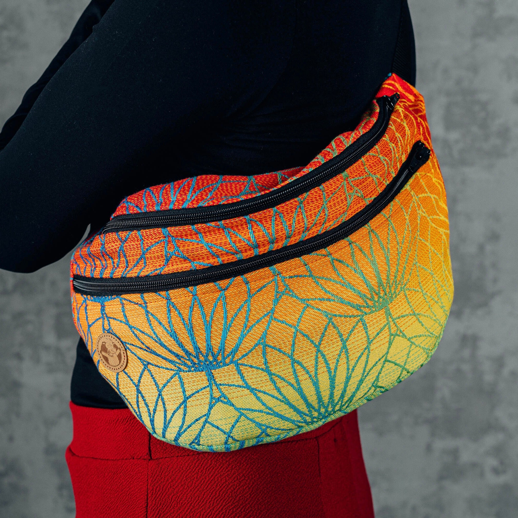 Waist Bum Bag - Large Rainbow Lotus