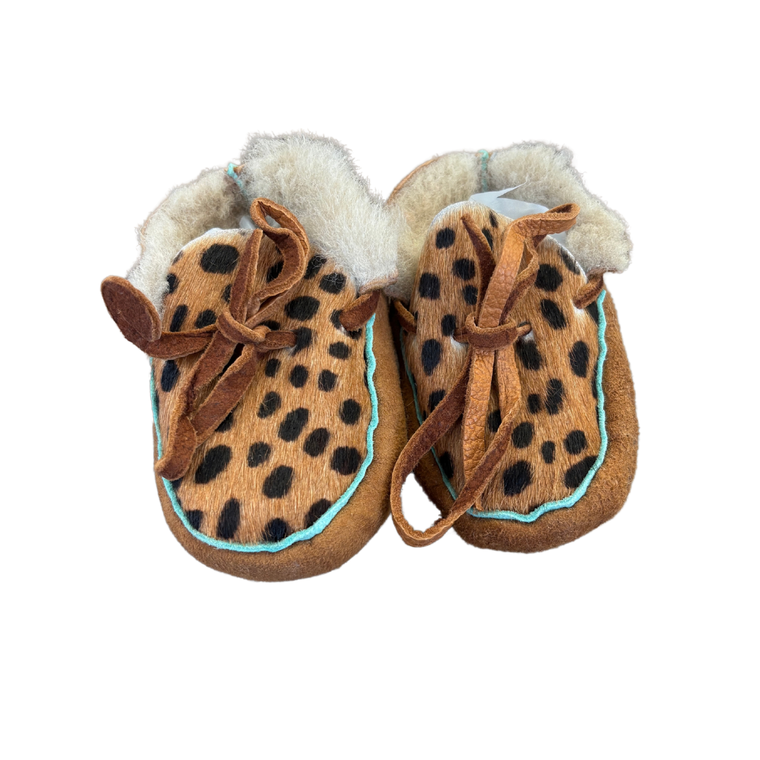 Animal Print Sheepskin Moccasins