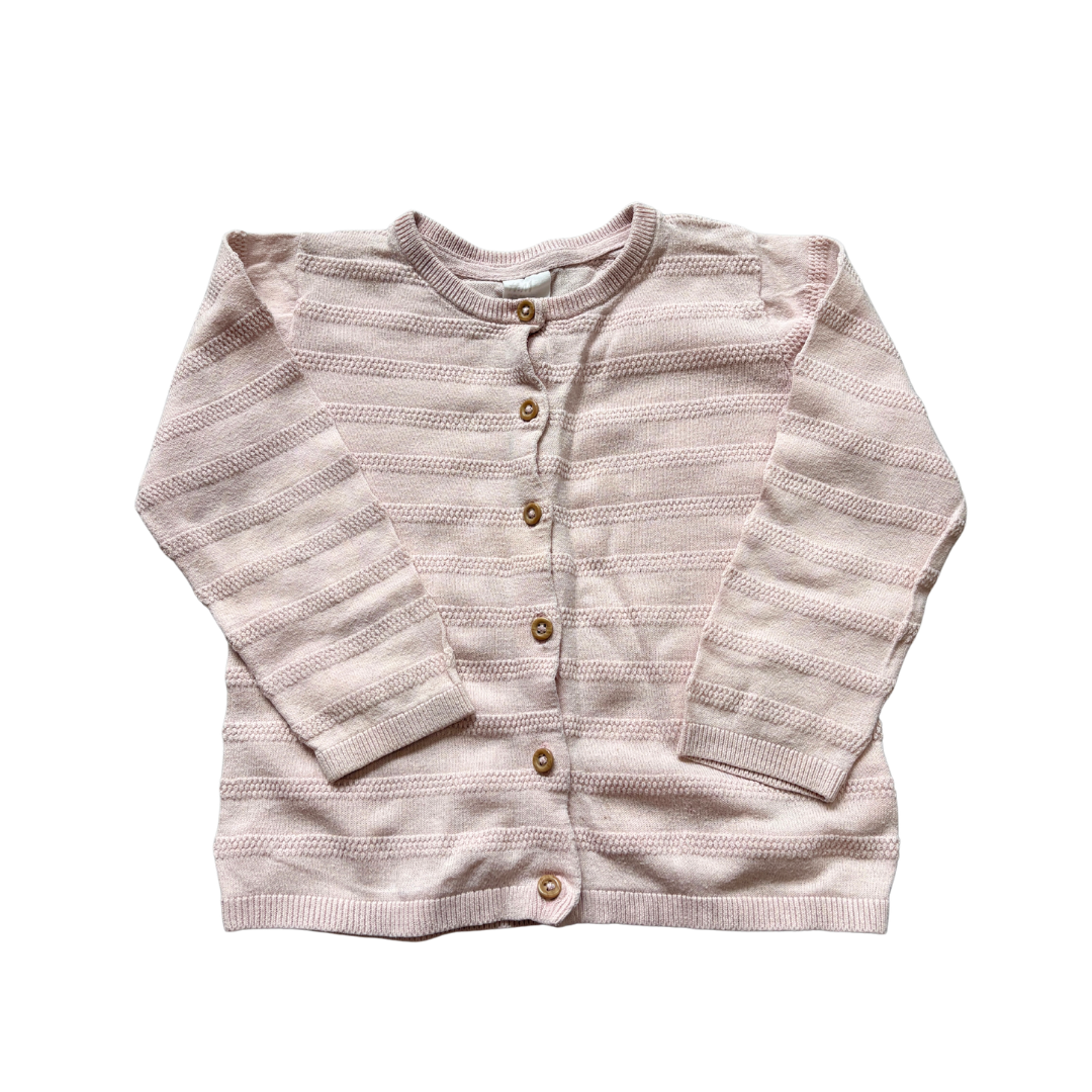 Cotton Pink Ribbed Cardi product image by H&M