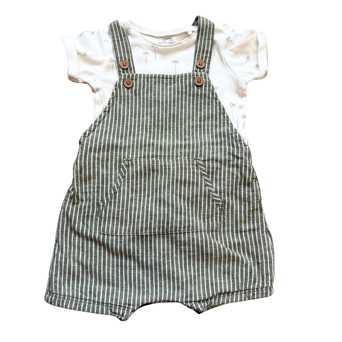 Linen Mix Palm Shortie Dungarees product image by Next