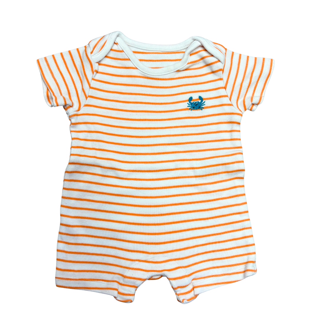 Cotton Stripe Crab Romper product image by Marks & Spencer
