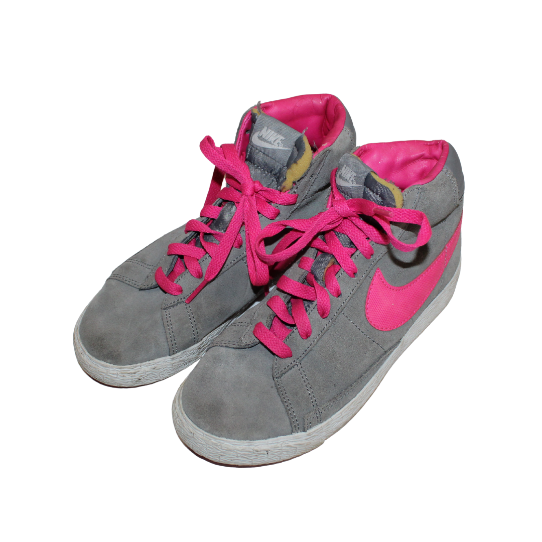 Blazer Grey Pink Suede High Tops