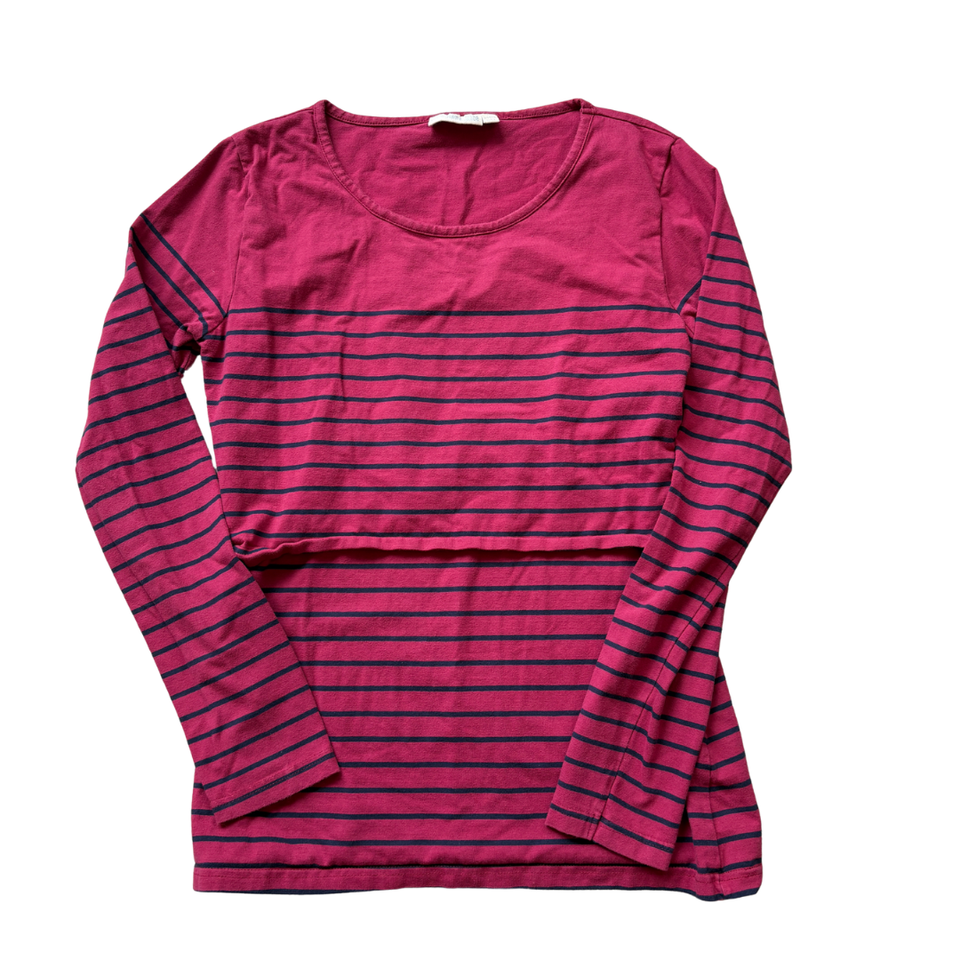 Berry/Navy Long Sleeved Maternity/Nursing Top product image by JoJo Maman Bébe