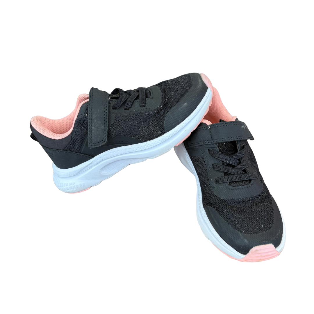 Black and Peach Velcro Trainers