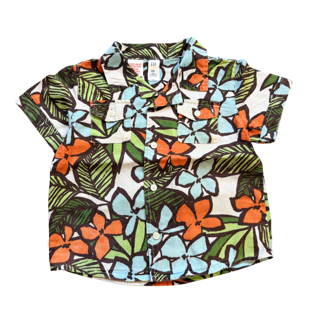 Linen Mix Holiday Shirt product image by Gap