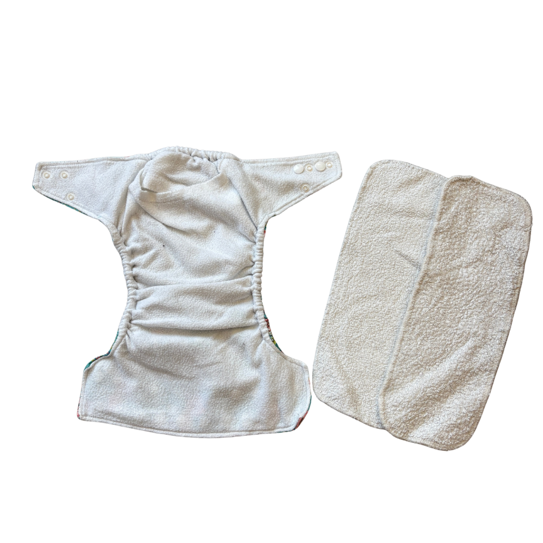 Floral Onesize Reusable Pocket Nappy image 2 of 3 by Little Lamb