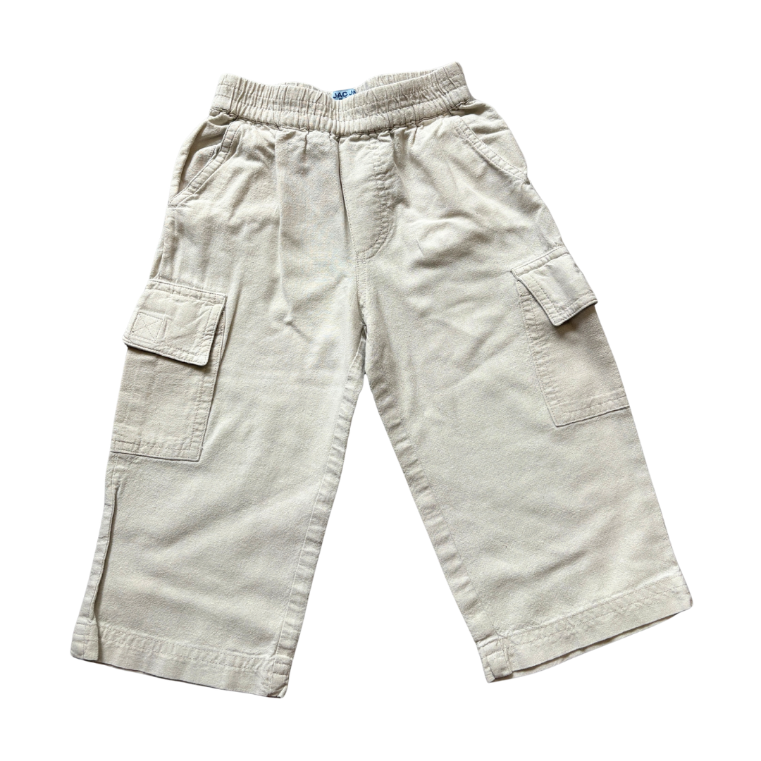 Cotton Cream Cargo Trousers product image by Jac Jnr