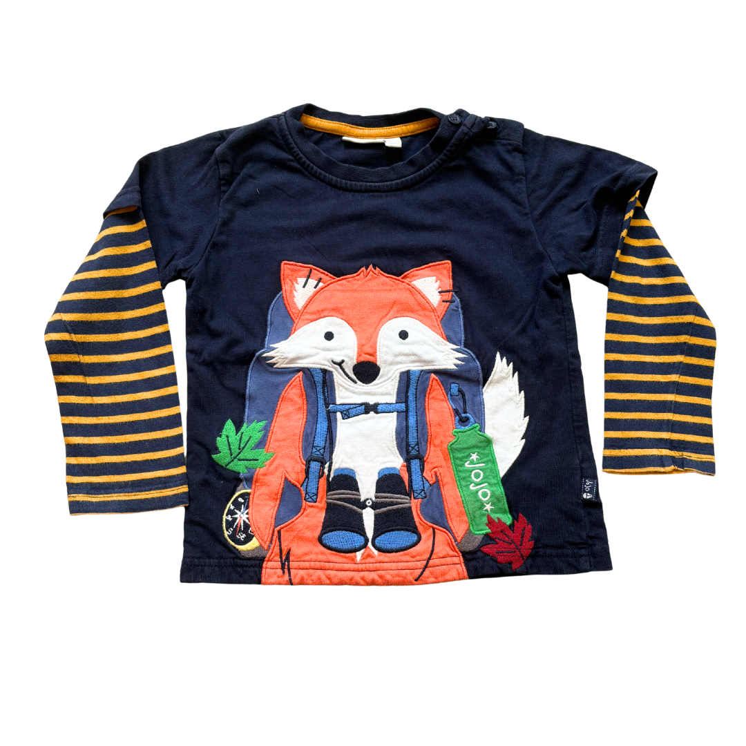 Fox Explorer Applique Long Sleeved Top product image by JoJo Maman Bébe