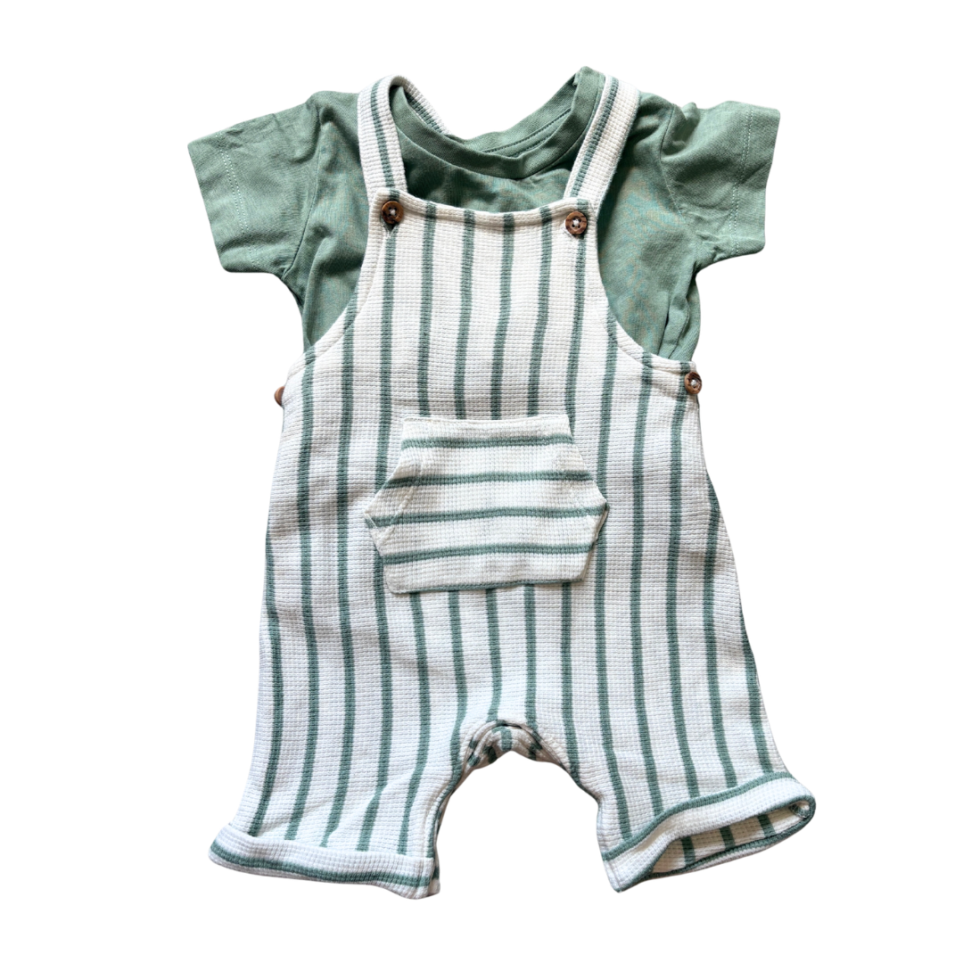 Green Stripe Dungarees product image by Matalan