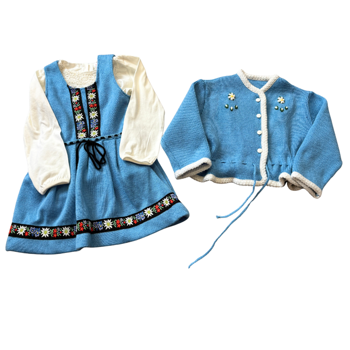 Vintage German Dirndl Jumper Dress - Wool Mix