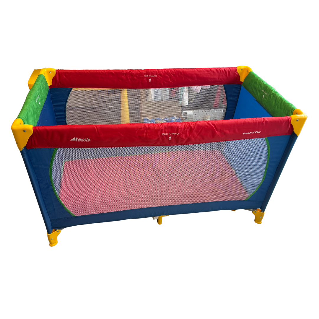 Colourful Travel Cot product image by Hauck