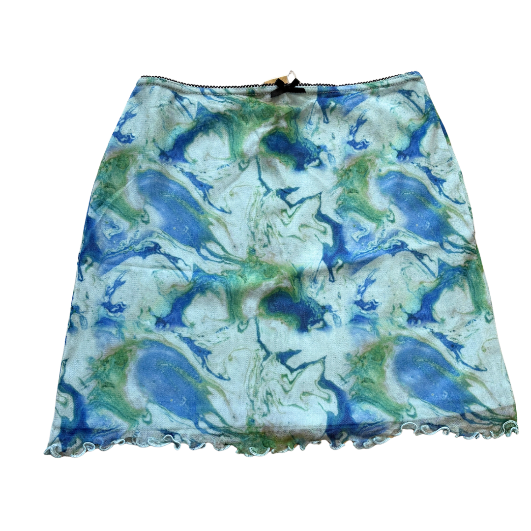 Marble Print Mini Mesh Skirt product image by Urban Outfitters