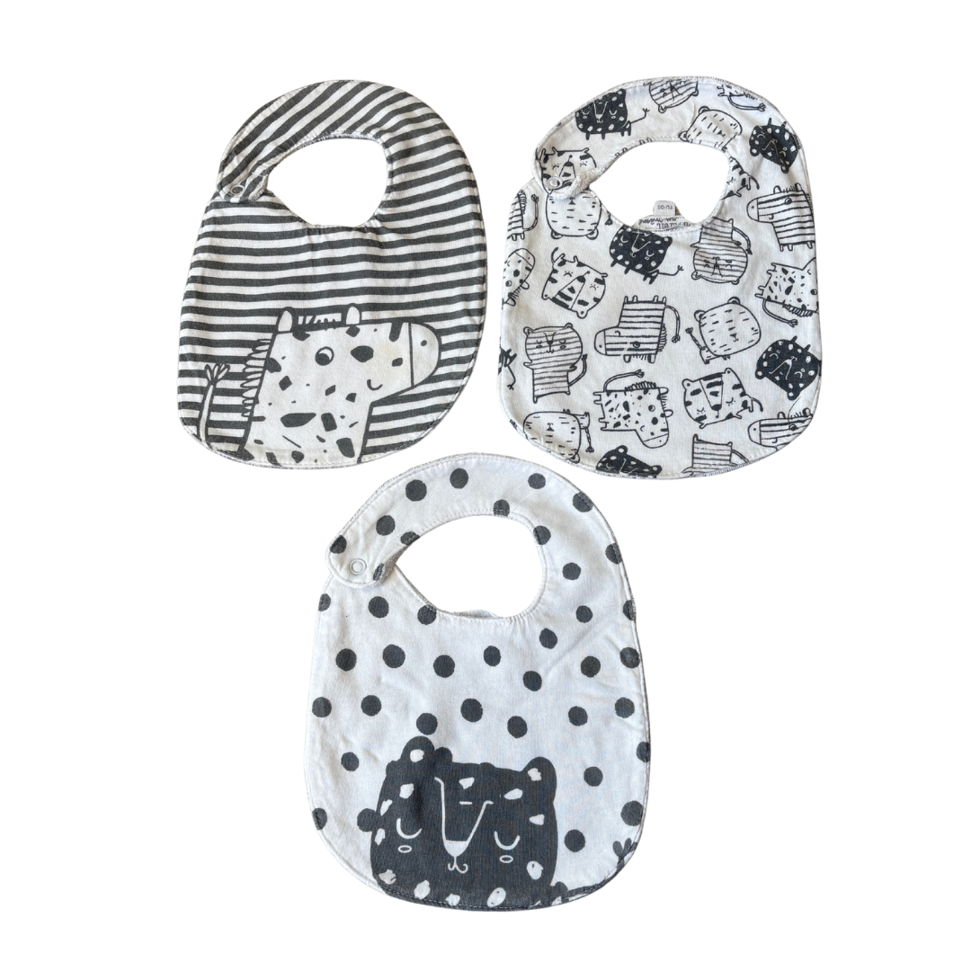 3 x White/Grey Bibs product image by Du Pareil au Meme