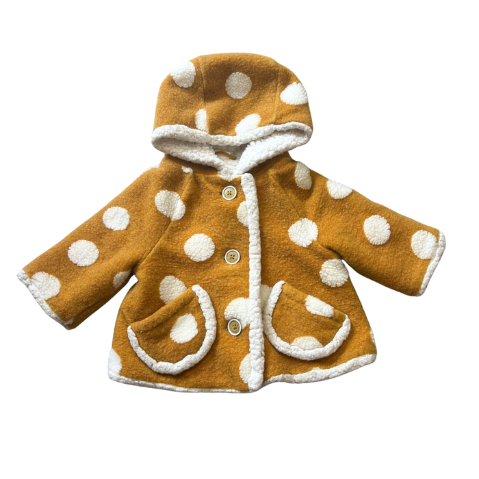 Mustard Spot Sherpa Lined Coat