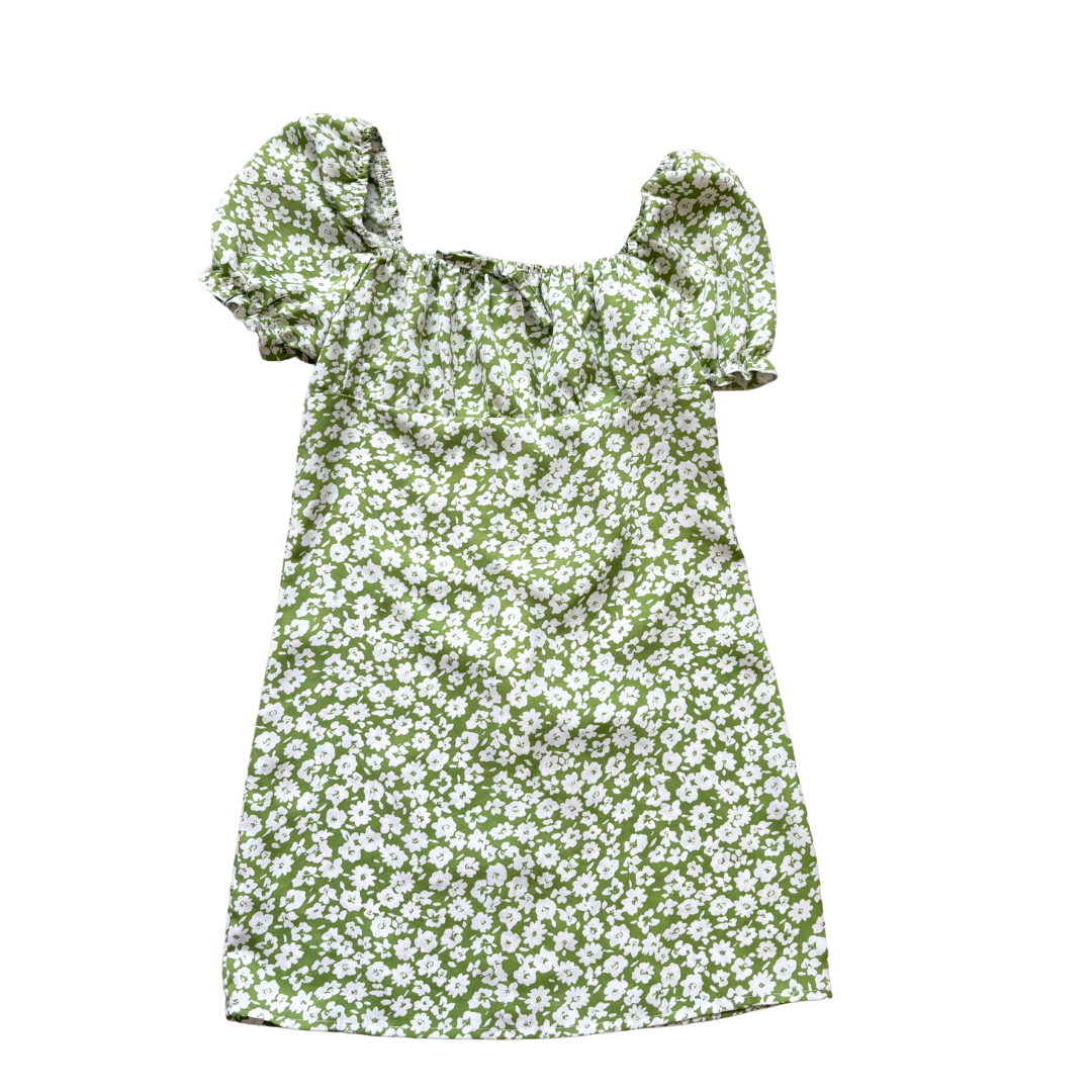 Puff Sleeve Square Neck Dress product image by Shein