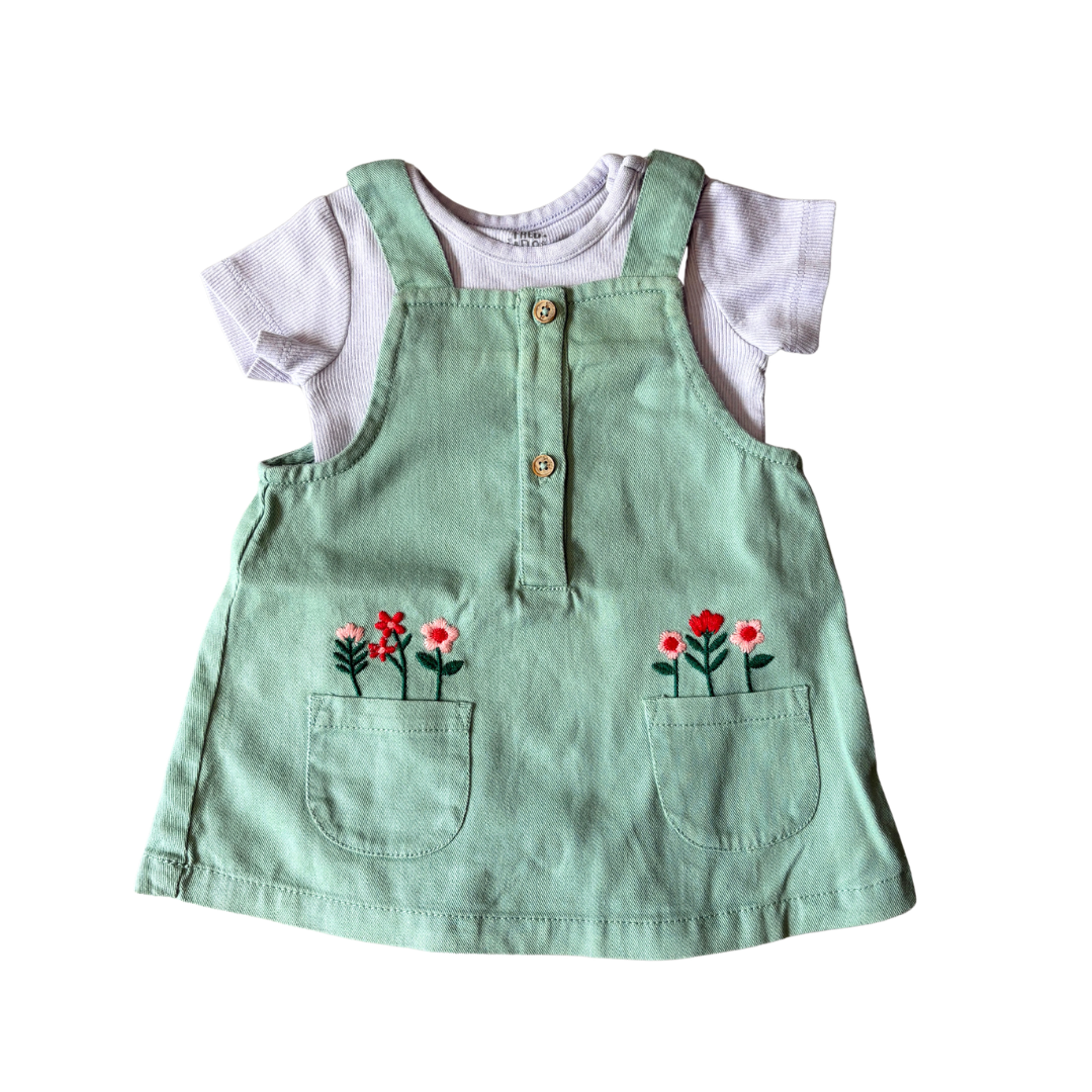 Floral Pinafore Dress product image by Tu