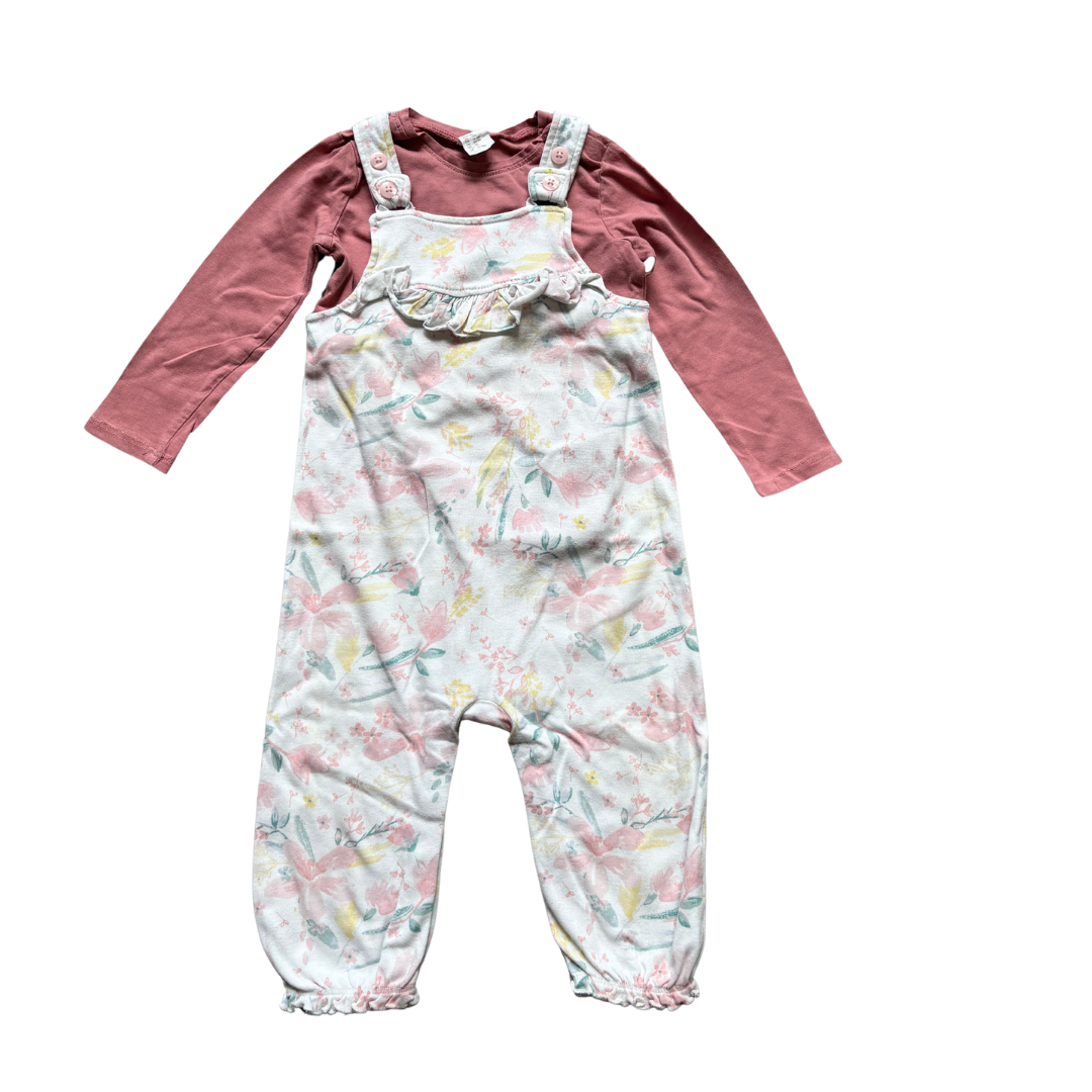 Floral Cotton Dungarees product image by George