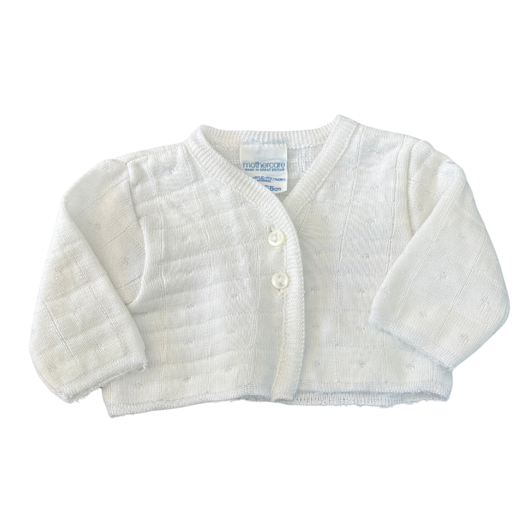 Vinatge 1970's White Cardi product image by Mothercare