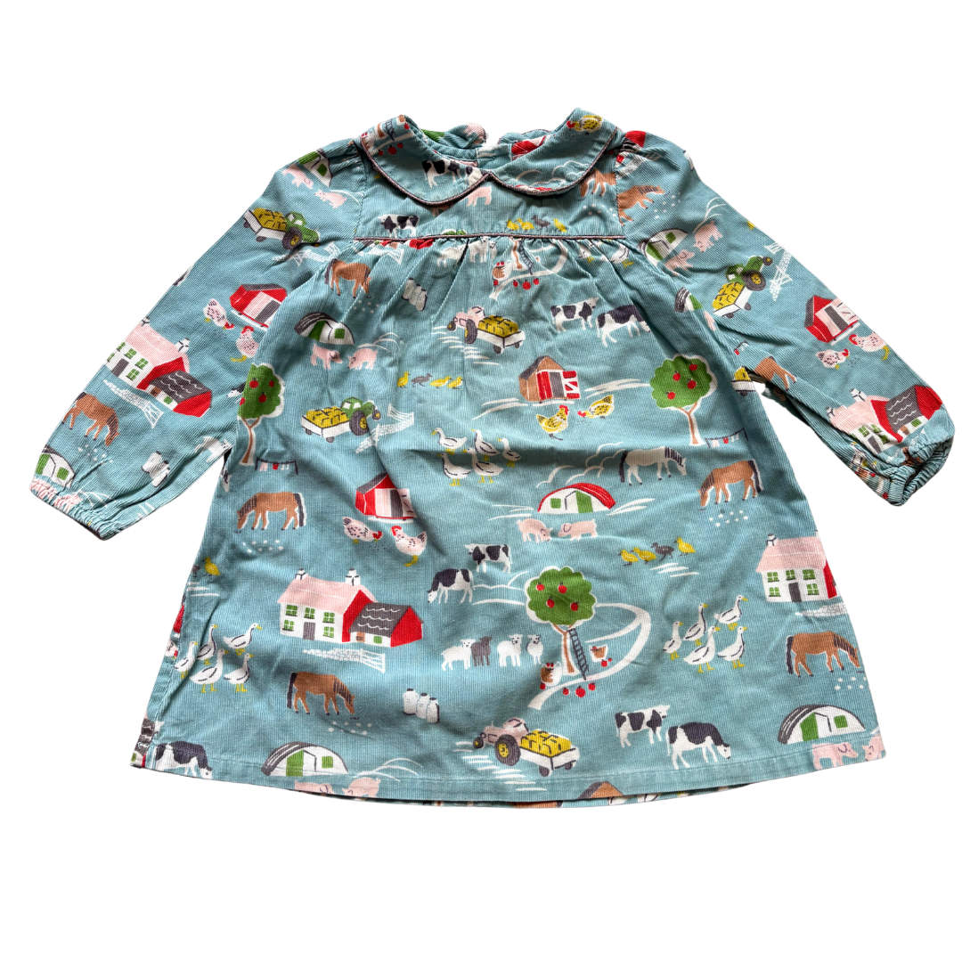 Farmyard Print Cord Collared Dress product image by Boden