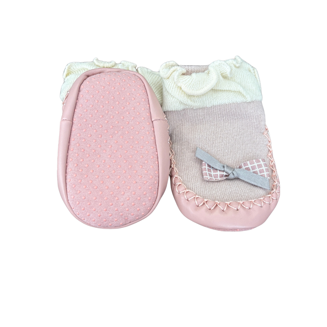 Pink Bow Pram Shoes