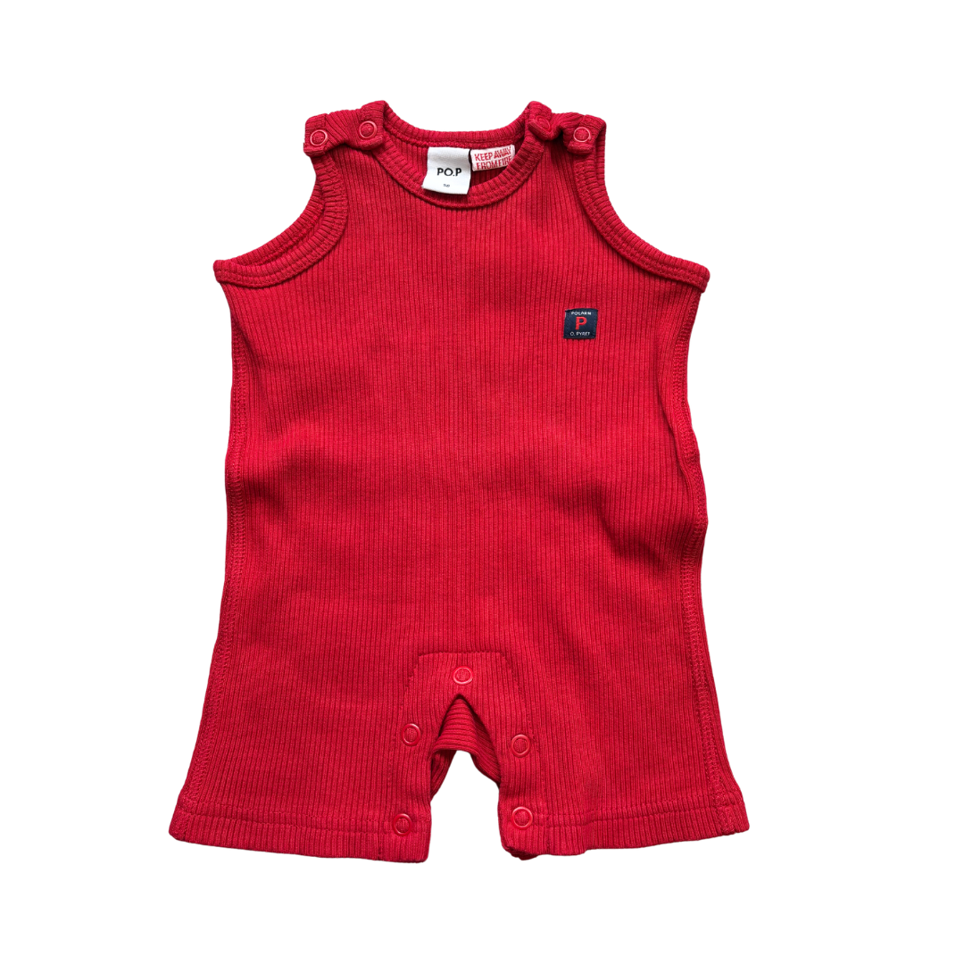 Classic Red Ribbed Romper product image by Polarn O.Pyret